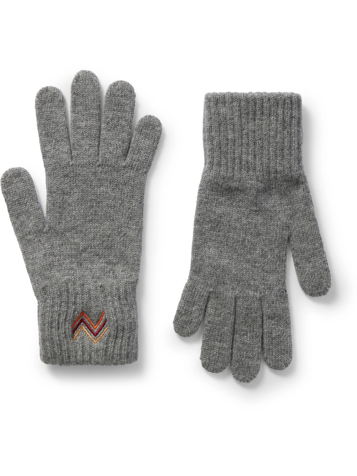 Logo-Embroidered Wool Gloves