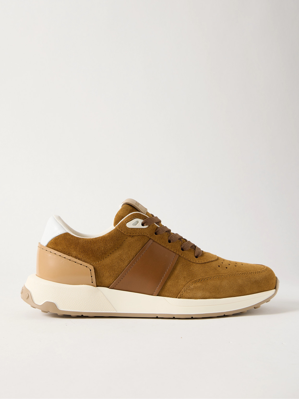 Leather-Trimmed Suede Sneakers