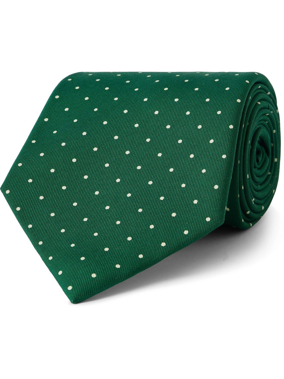 9.5cm Polka-Dot Silk-Twill Tie