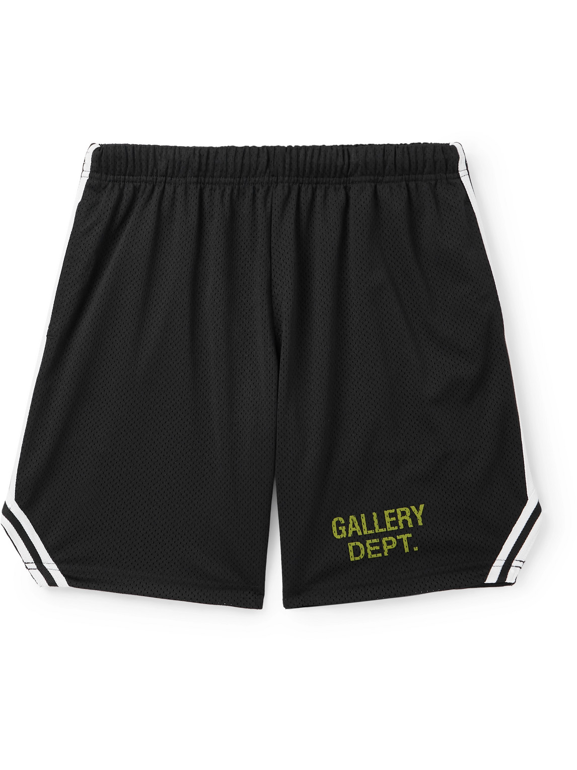 Venice Court Wide-Leg Logo-Print Webbing-Trimmed Mesh Shorts