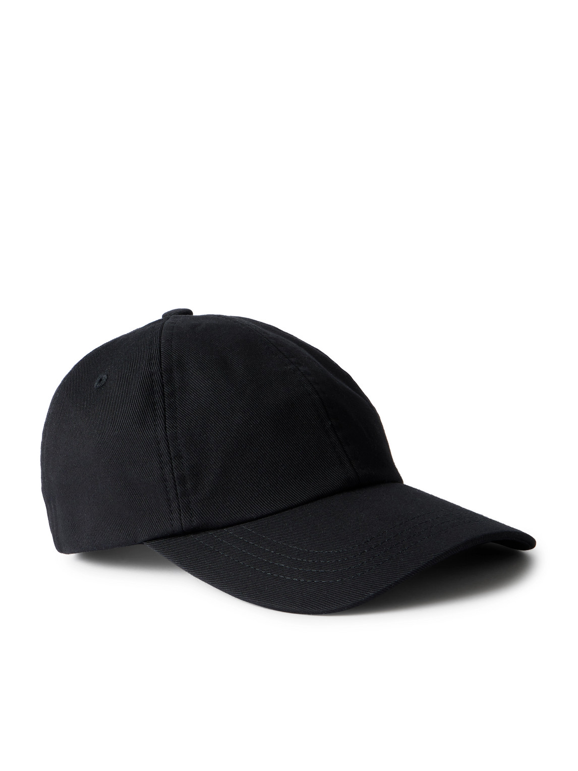 Leather-Trimmed Cotton-Twill Baseball Cap