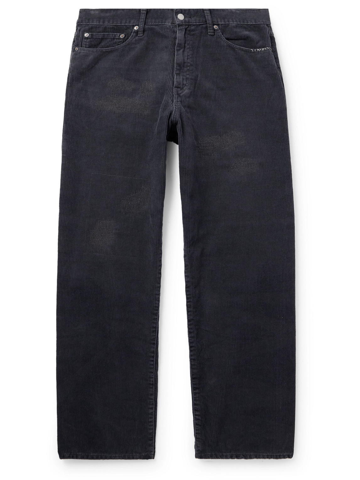 Savage Wide-Leg Distressed Cotton-Corduroy Trousers