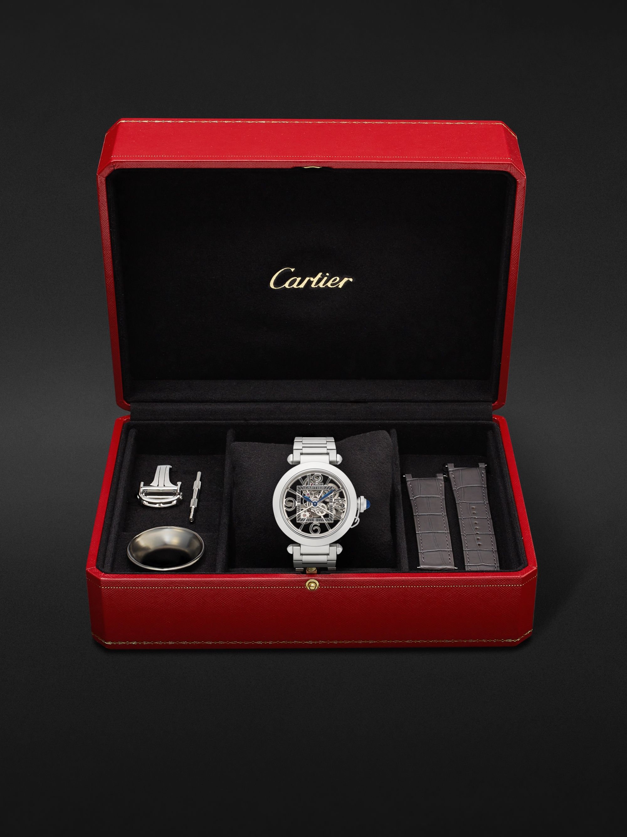 CARTIER Pasha de Cartier Automatic 41mm Interchangeable Stainless Steel and Alligator Watch, Ref. No. WHPA0007