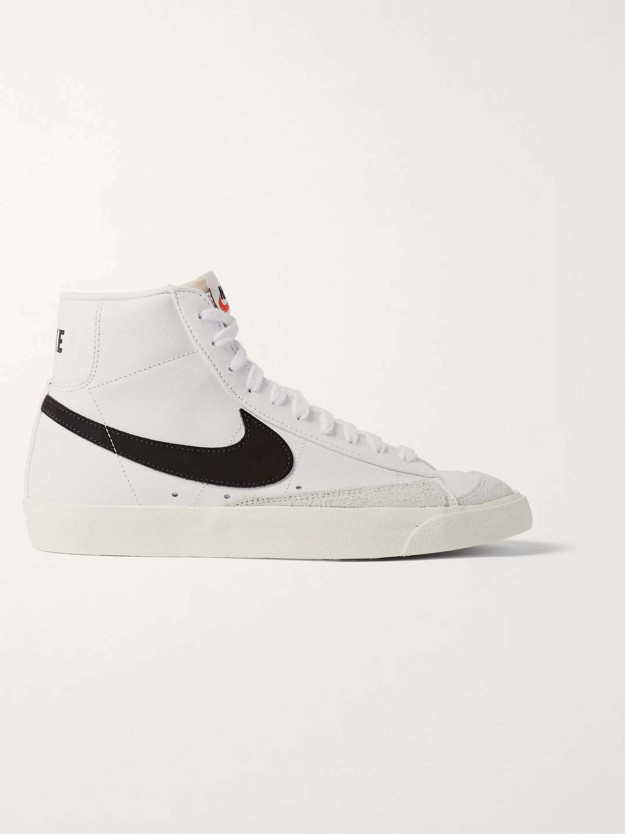 NIKE Blazer Mid '77 Suede-Trimmed Leather Sneakers | MR PORTER