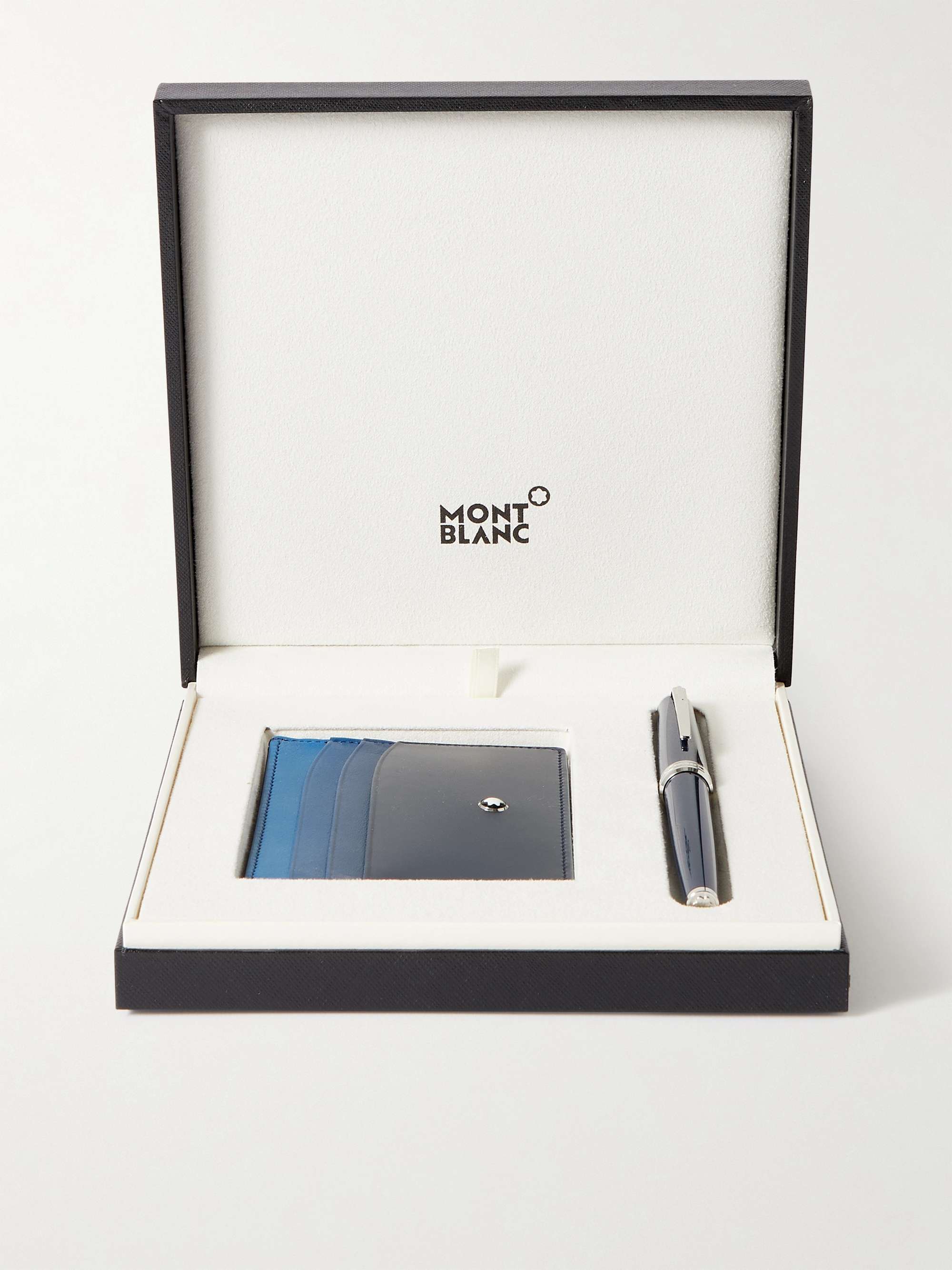 MONTBLANC Pix Resin and Platinum-Plated Rollerball Pen and Meisterstück  Leather Cardholder Gift Set for Men | MR PORTER
