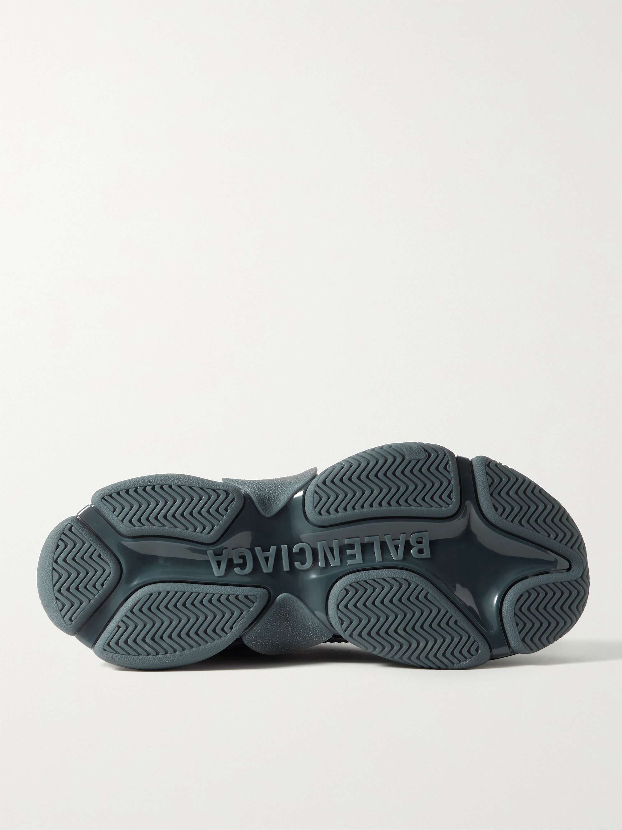 أزرق غامق حذاء سنيكرز Triple S من الجلد الصناعي والشبك | BALENCIAGA | MR  PORTER