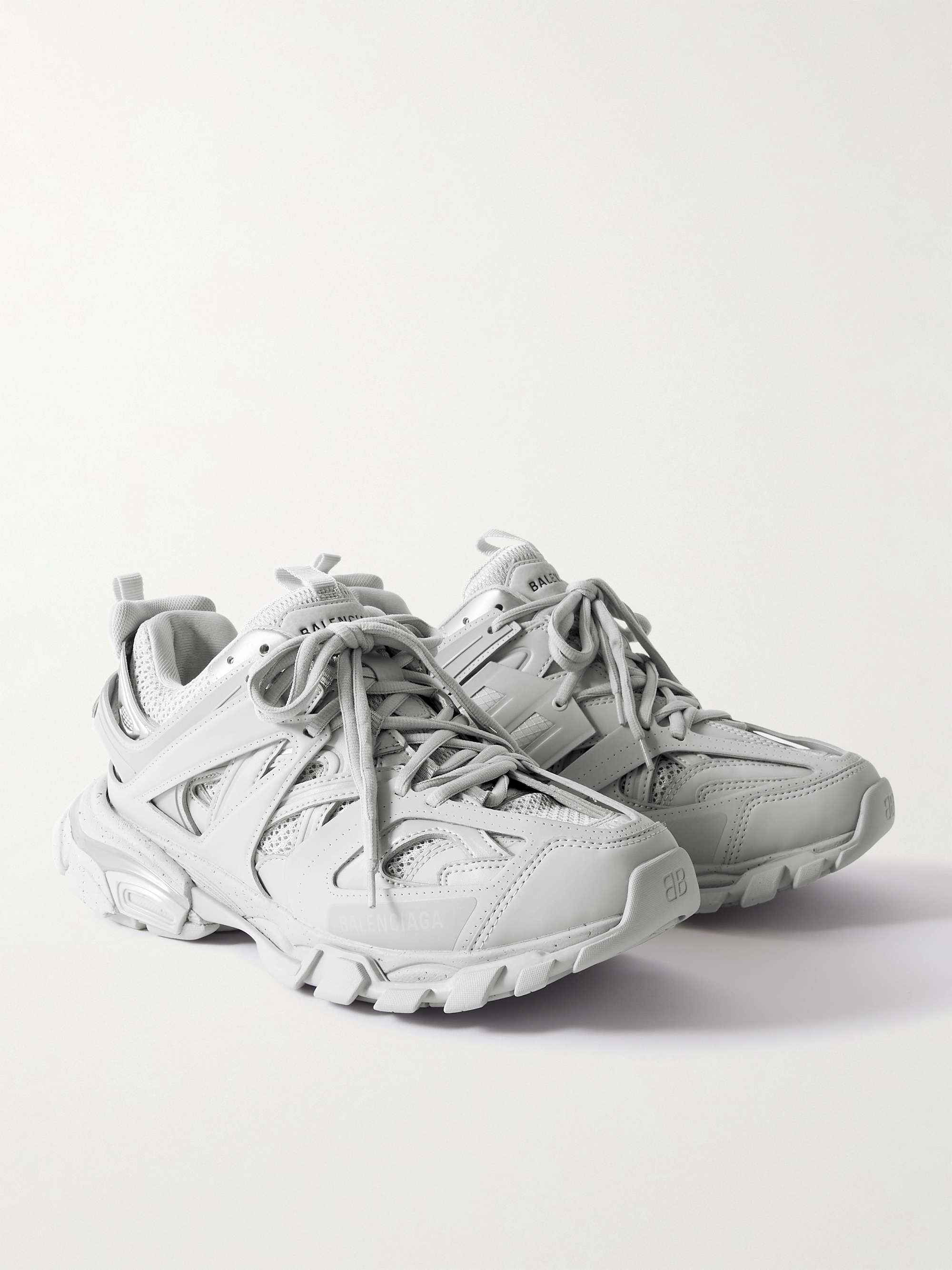 Gray Track Recycled Mesh and Nylon Sneakers | BALENCIAGA | MR PORTER