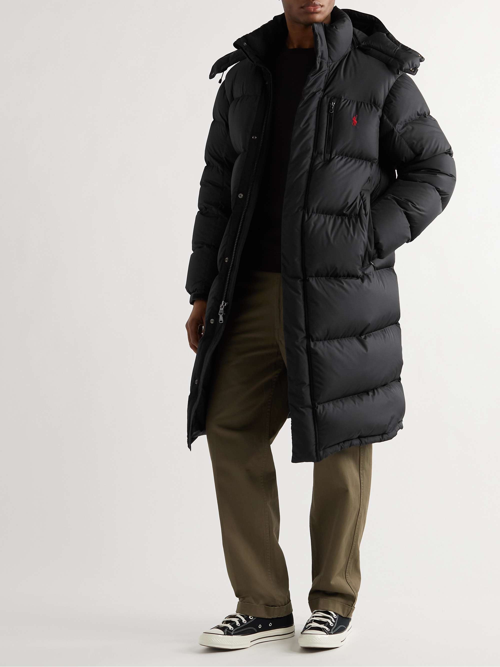 Black Quilted Recycled Ripstop Hooded Down Jacket | POLO RALPH LAUREN | MR  PORTER