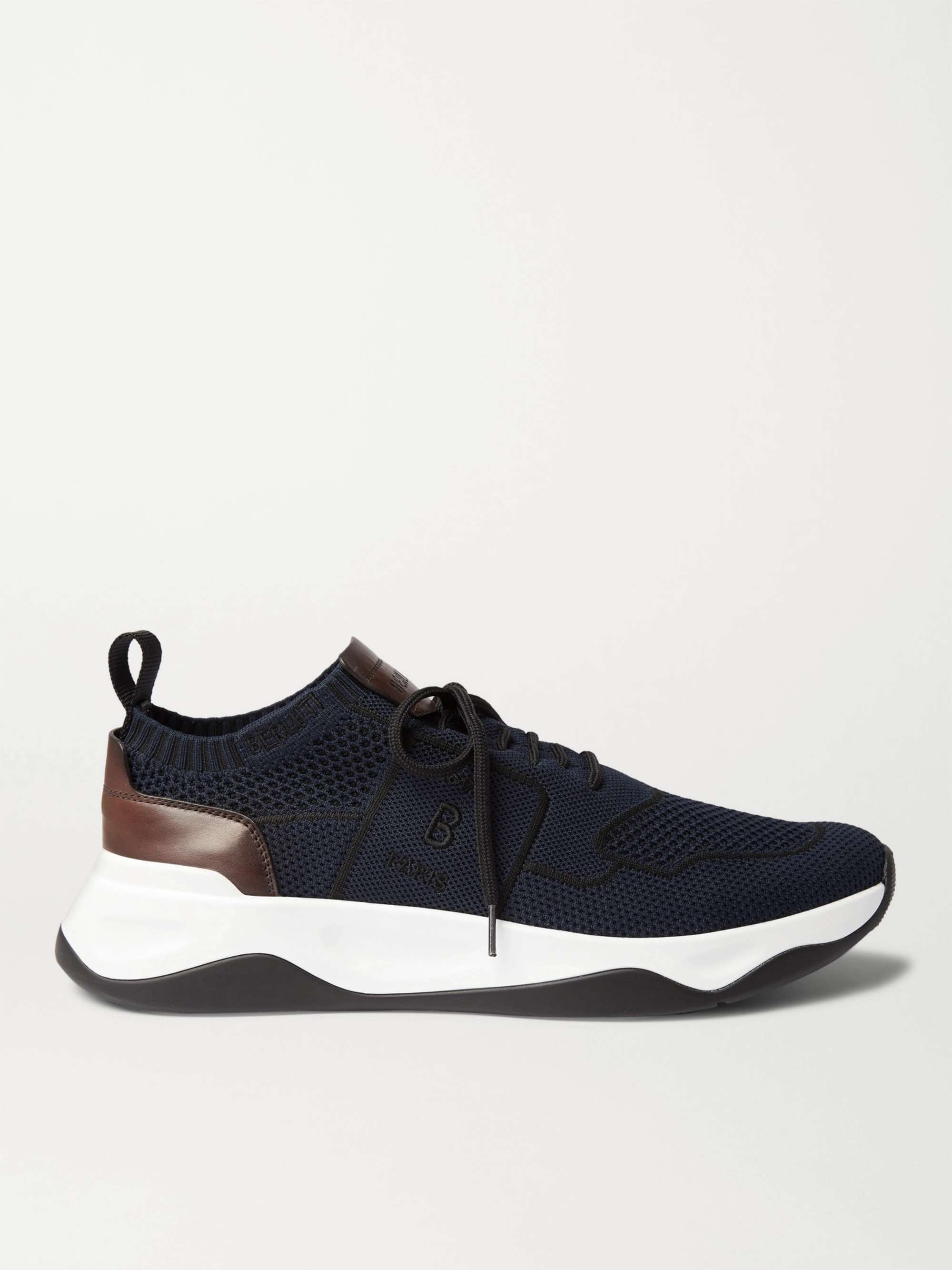 BERLUTI Shadow Leather-Trimmed Mesh Sneakers | MR PORTER