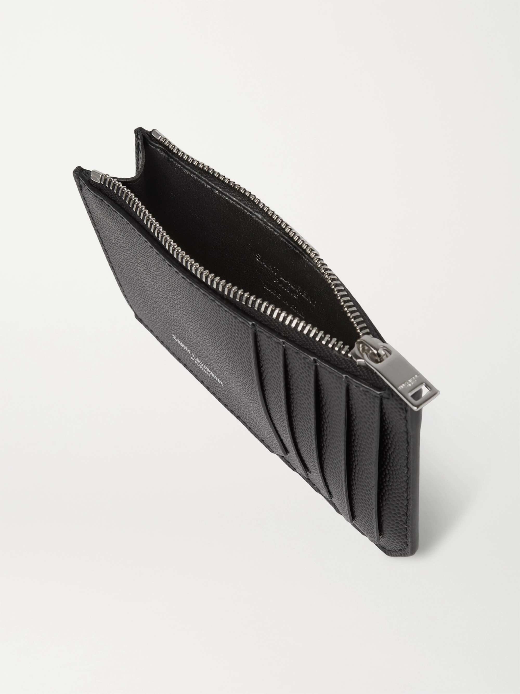 SAINT LAURENT Pebble-Grain Leather Cardholder for Men | MR PORTER