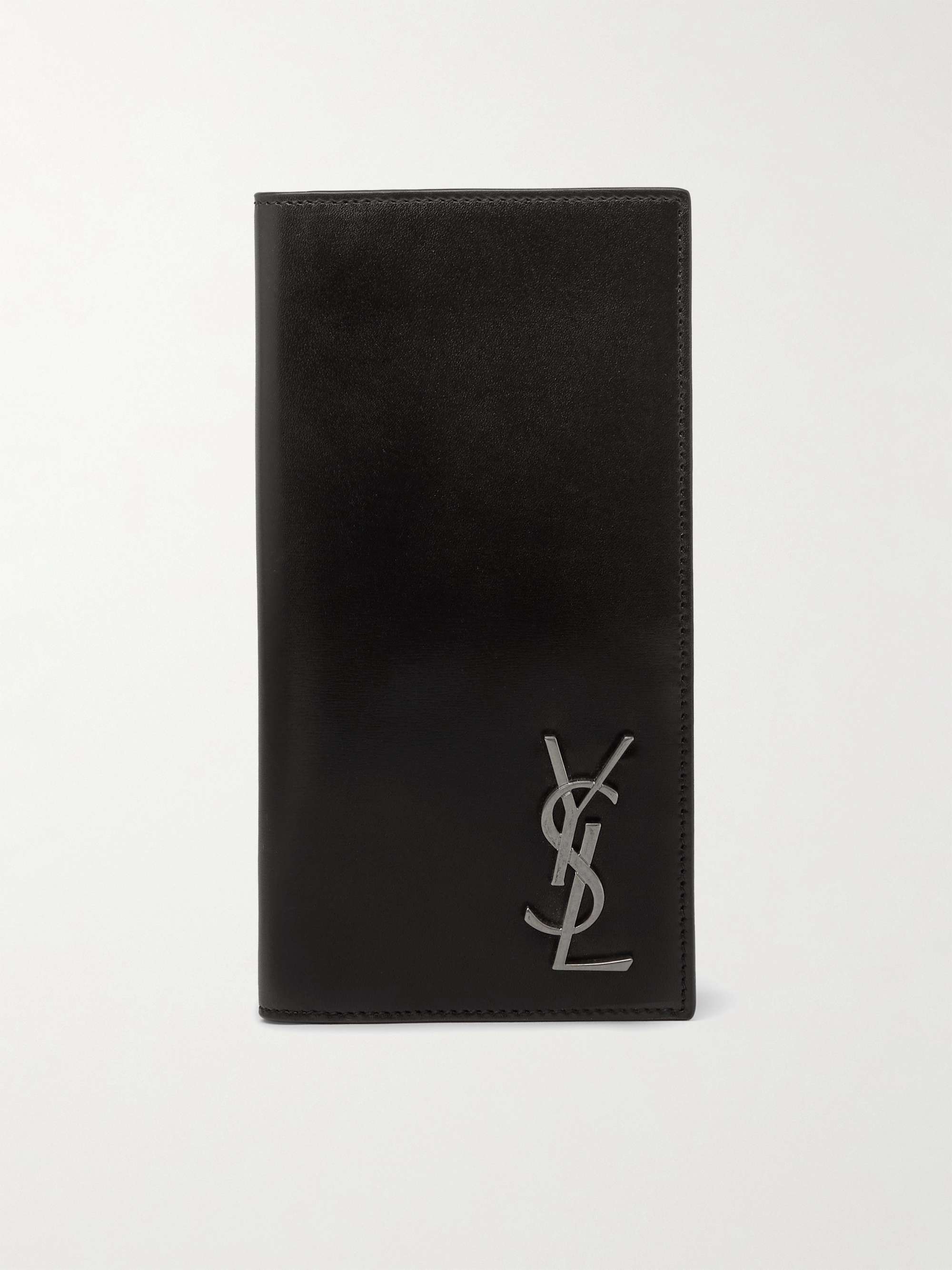 Saint Laurent Logo-Appliquéd Leather Billfold Wallet - Men - Black Wallets