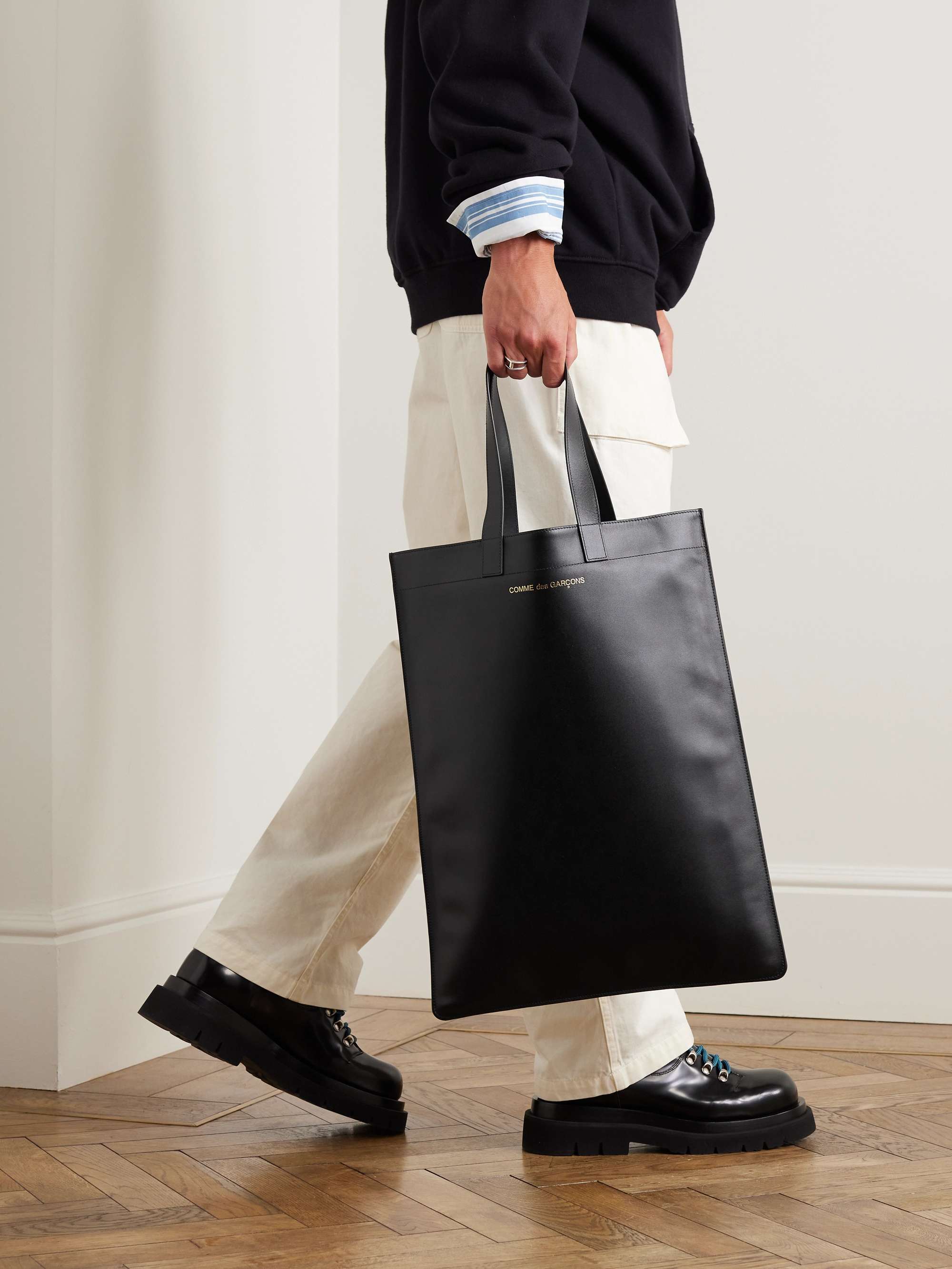 COMME DES GARÇONS Logo-Print Leather Tote Bag for Men | MR PORTER