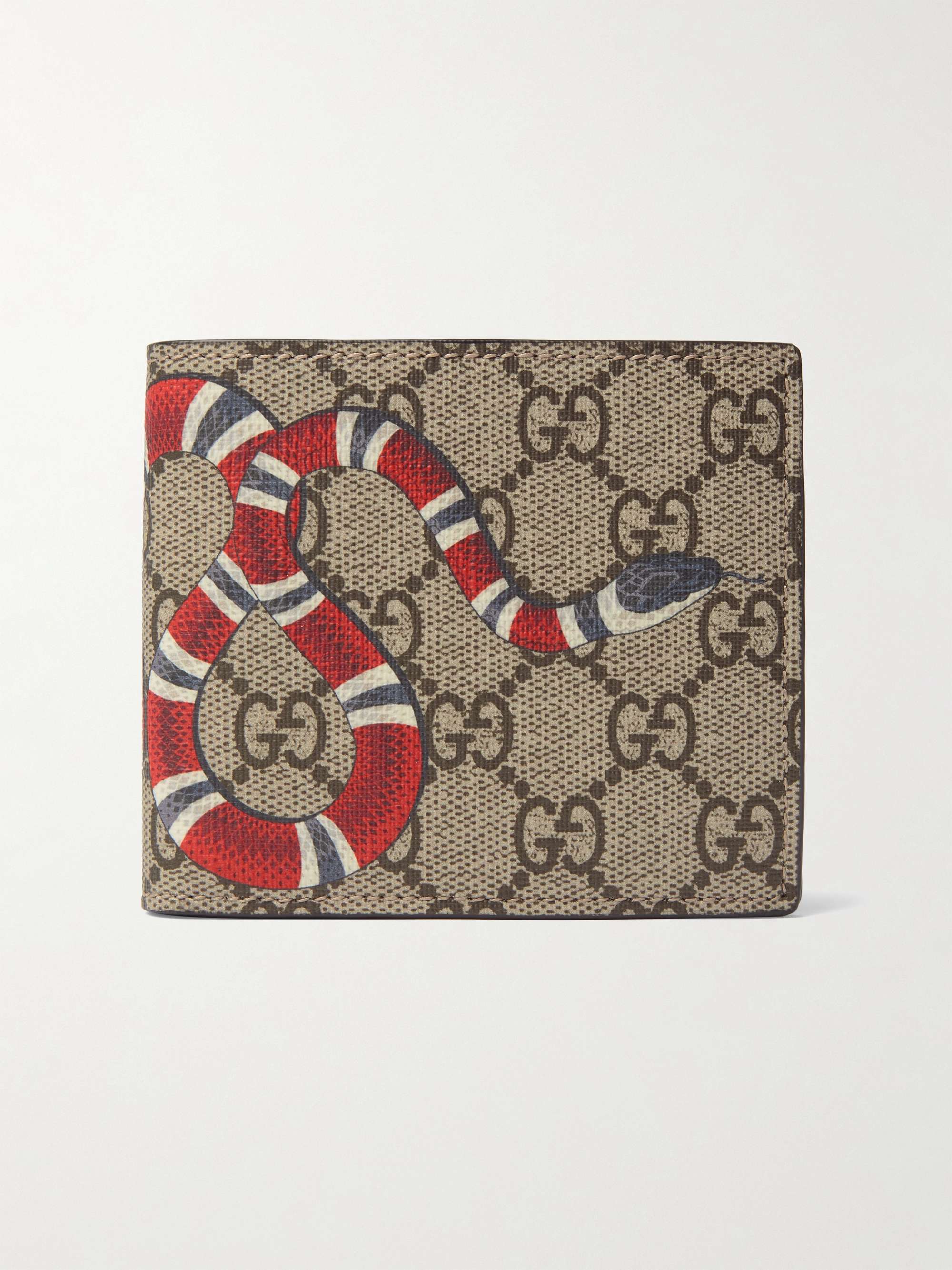 Gucci Men's Snake Printed GG Supreme Wallet