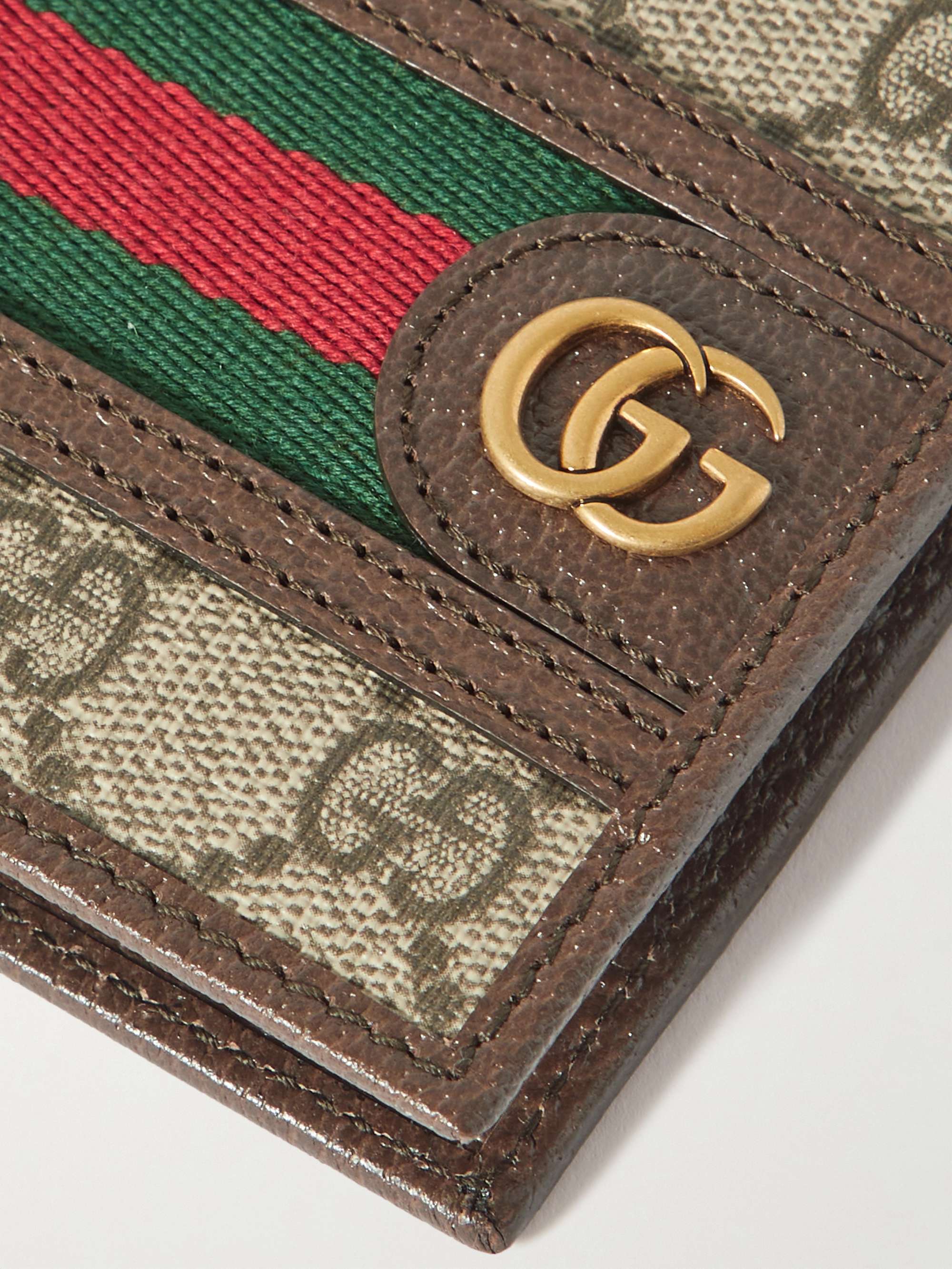 GUCCI Ophidia Webbing-Trimmed Monogrammed Coated-Canvas and Leather  Billfold Wallet | MR PORTER