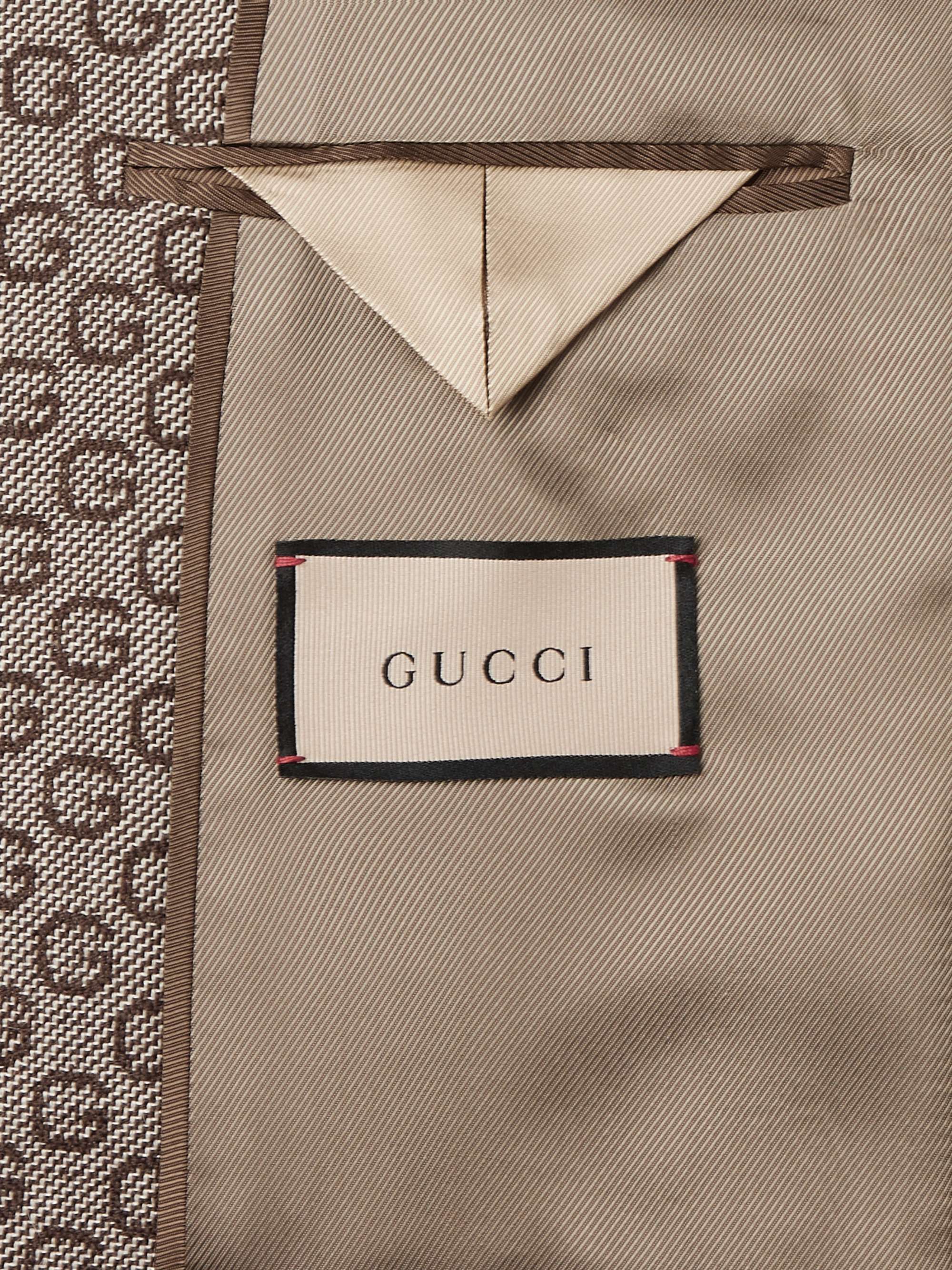 GUCCI Logo-Jacquard Wool Suit Jacket for Men | MR PORTER