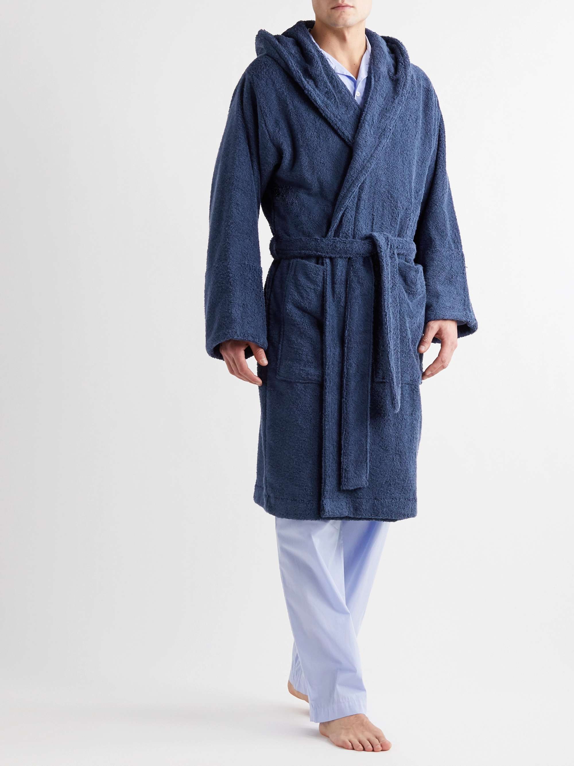 Tekla Organic Cotton Hooded Bathrobe - Clear Blue – Pan After