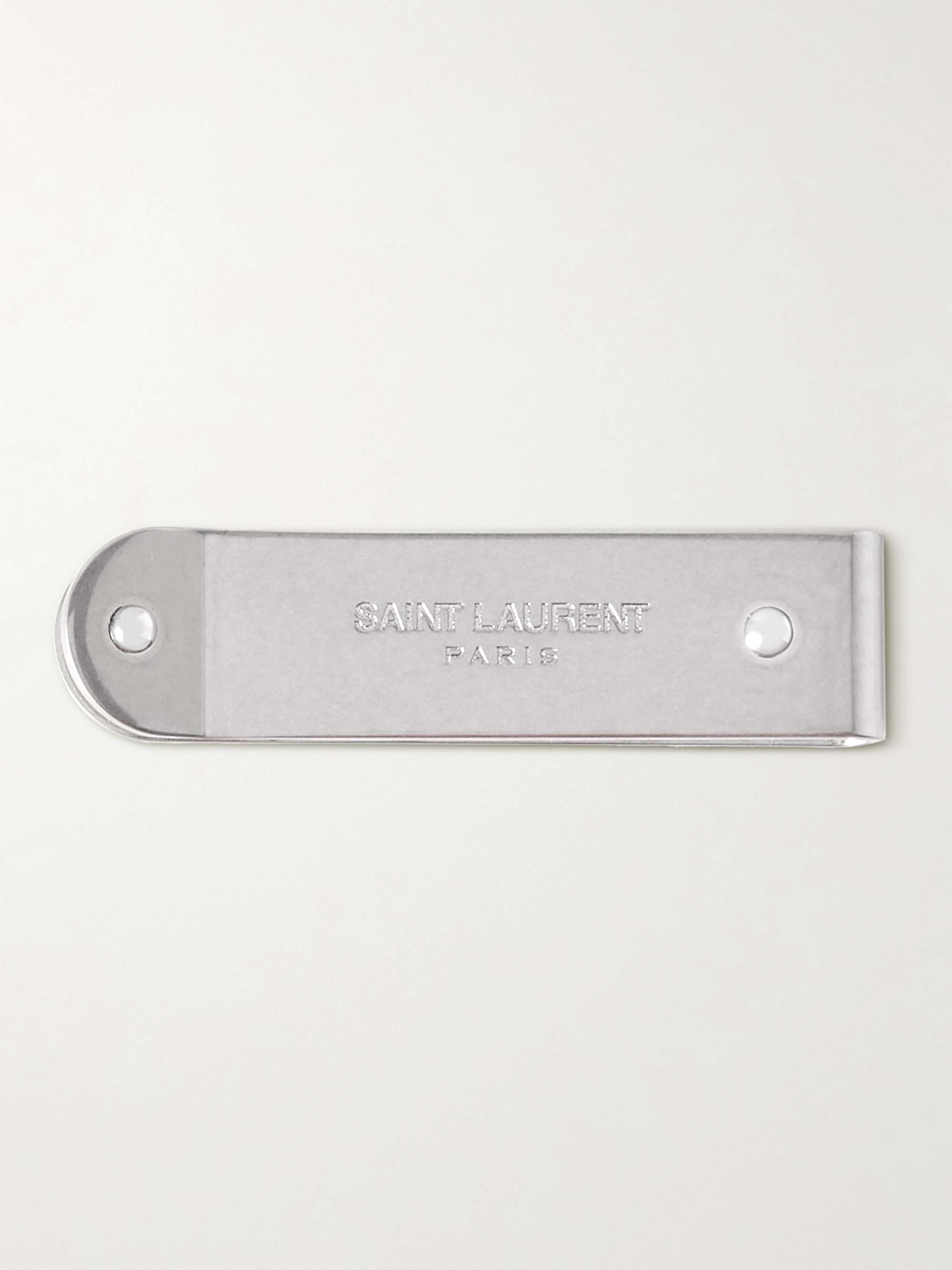 SAINT LAURENT Logo-Engraved Silver-Tone Money Clip for Men