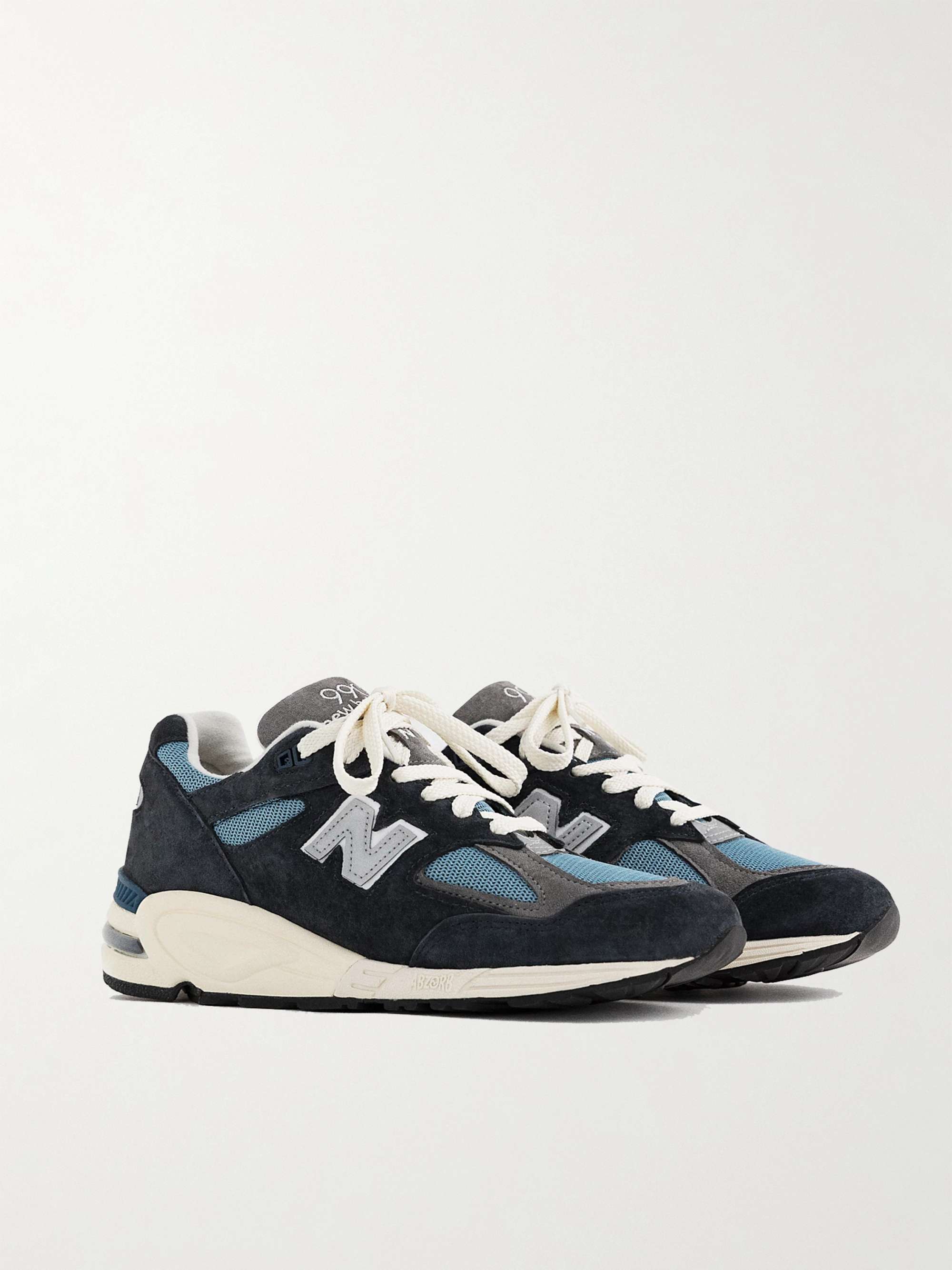Navy MADE in USA 990v2 Suede and Mesh Sneakers | NEW BALANCE | MR PORTER