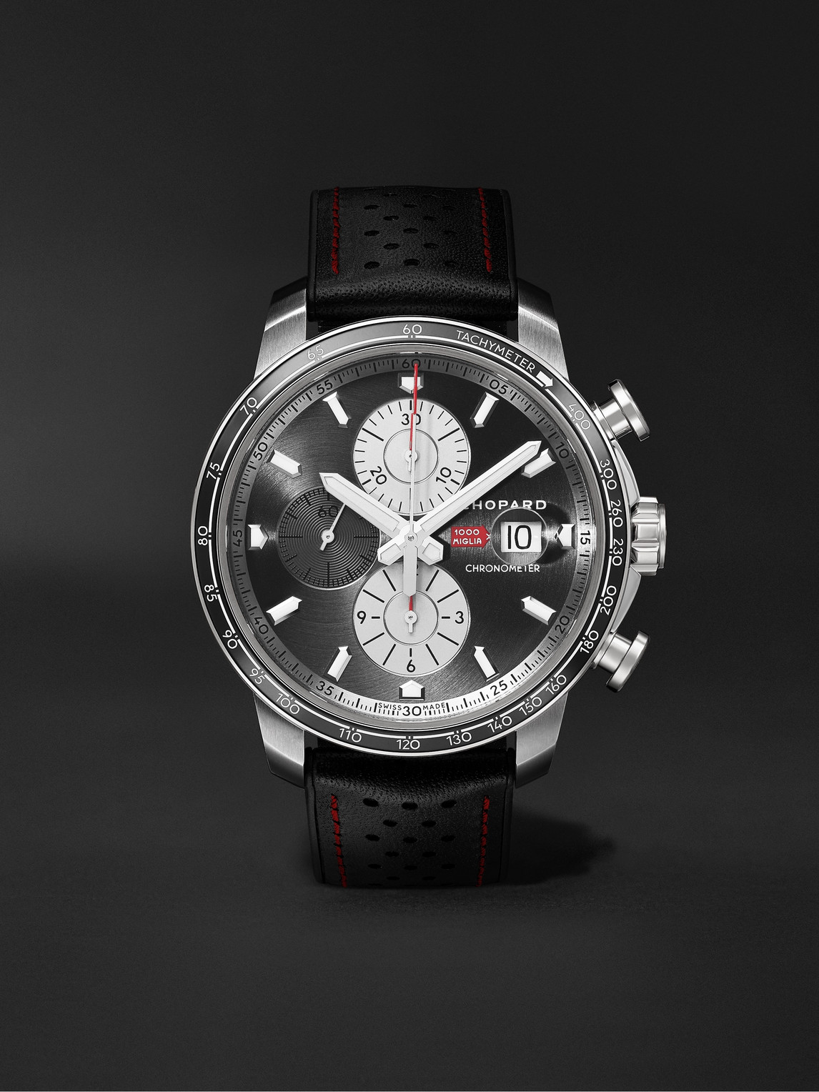 Chopard Mille Miglia 2021 Race Edition Limited Edition Automatic Chronograph 44mm Stainless Steel And Leathe In Grey