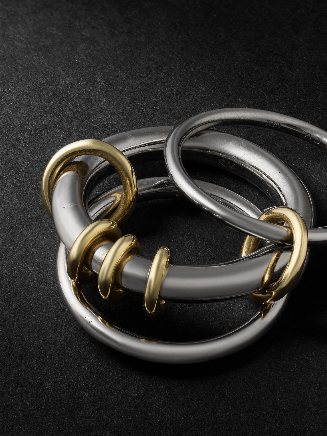 Shop Spinelli Kilcollin Gemini Gold Ring In Silver