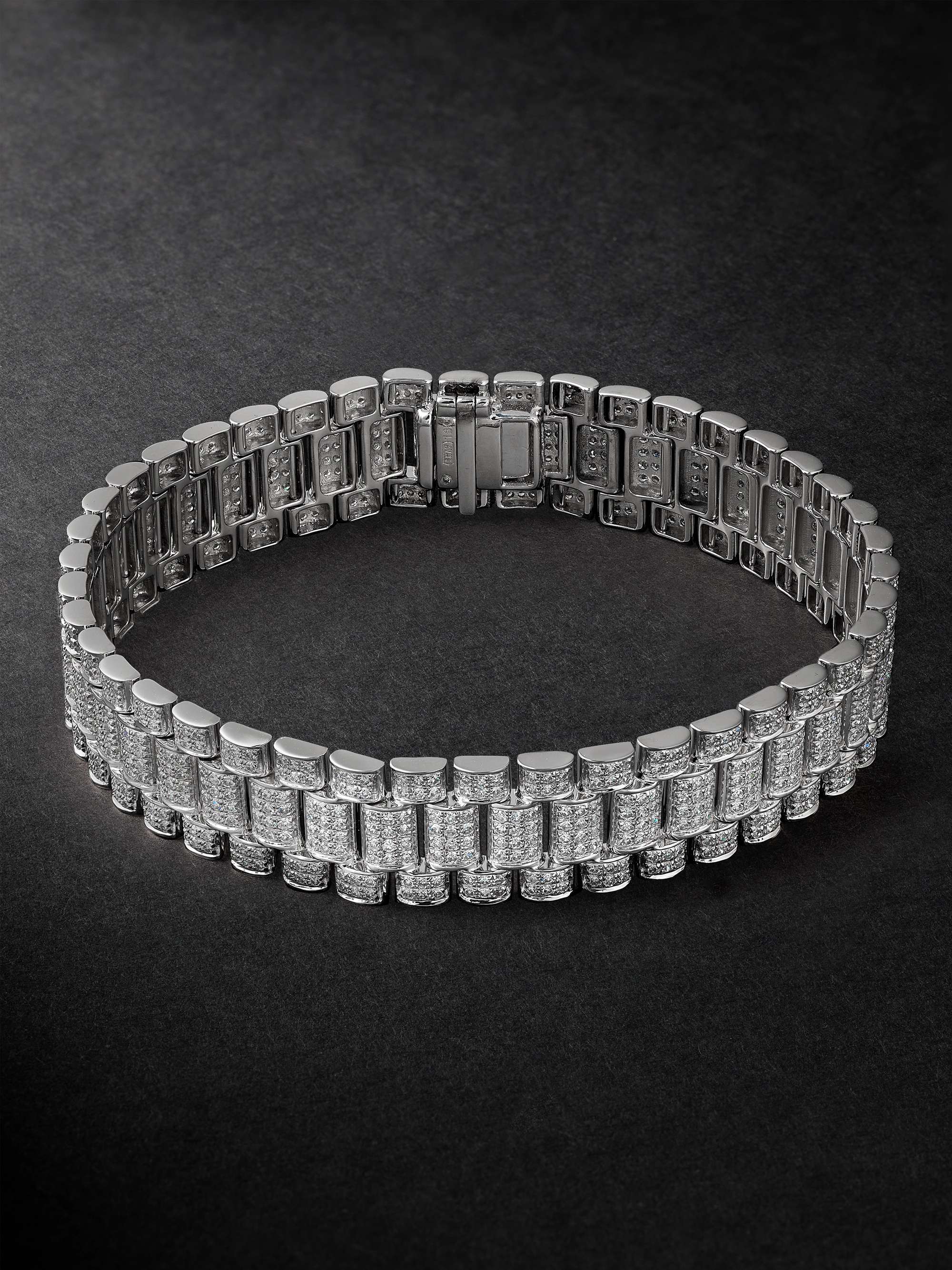 SHAY Mini White Gold Diamond Bracelet for Men | MR PORTER