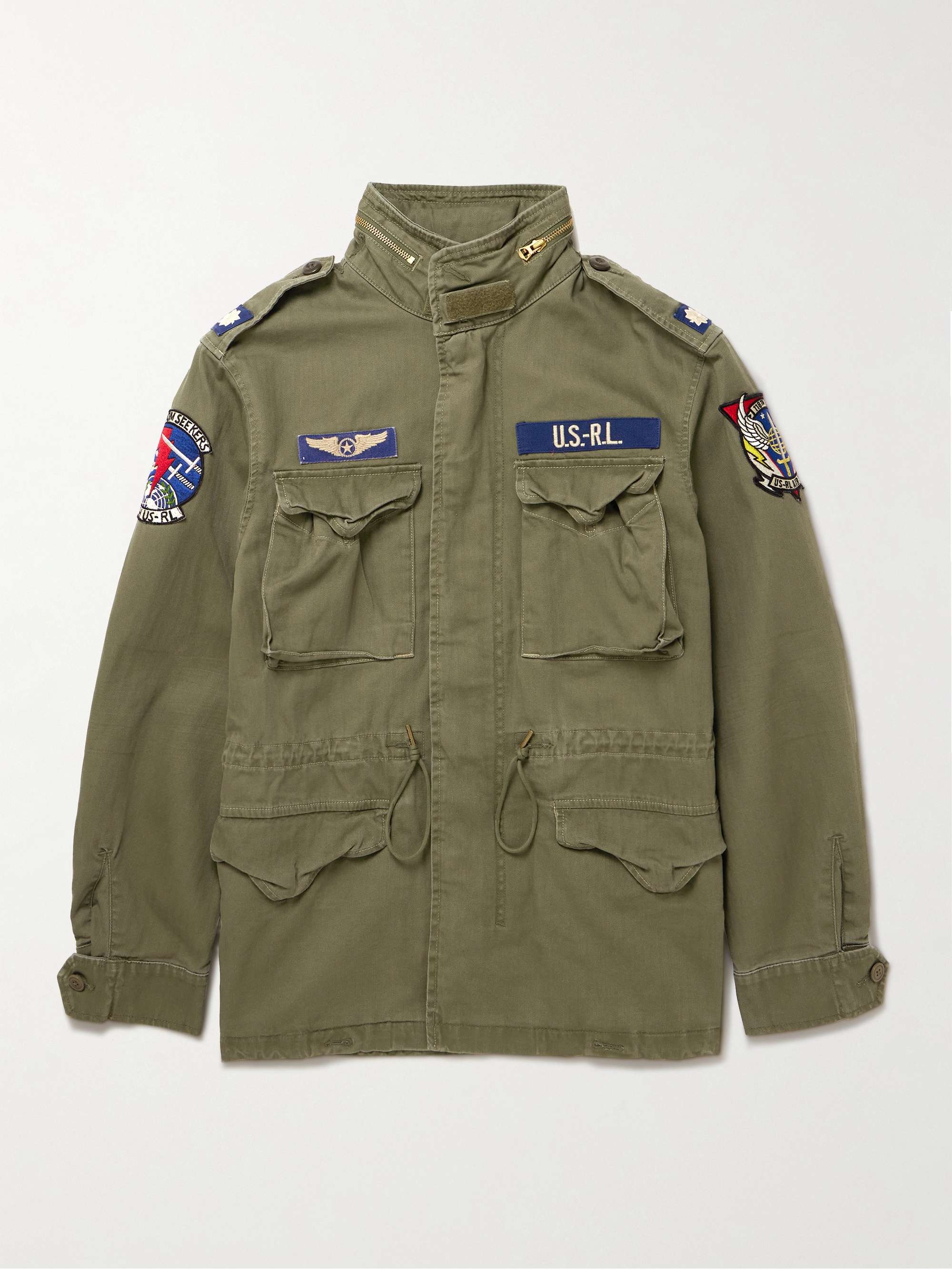POLO RALPH LAUREN M65 Logo-Appliquéd Herringbone Cotton Field Jacket for  Men | MR PORTER