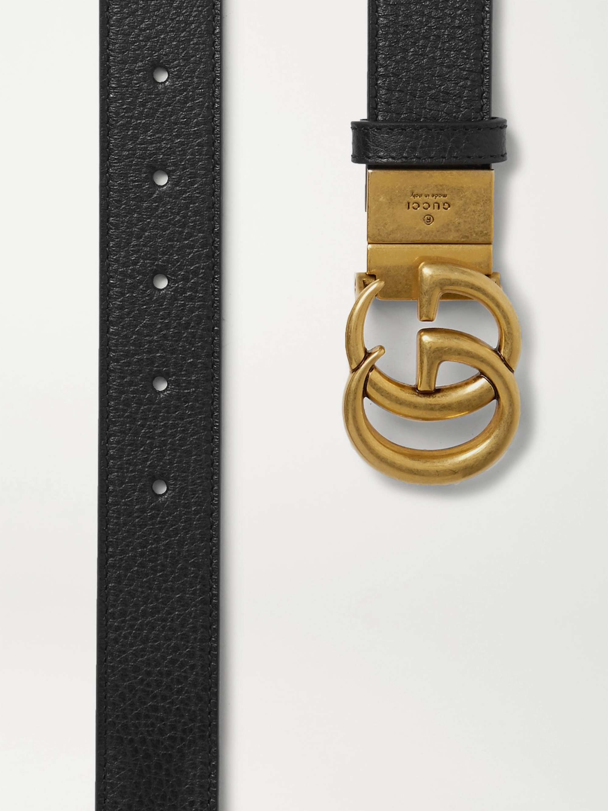 GUCCI 3cm Logo-Detailed Full-Grain Leather Belt | MR PORTER