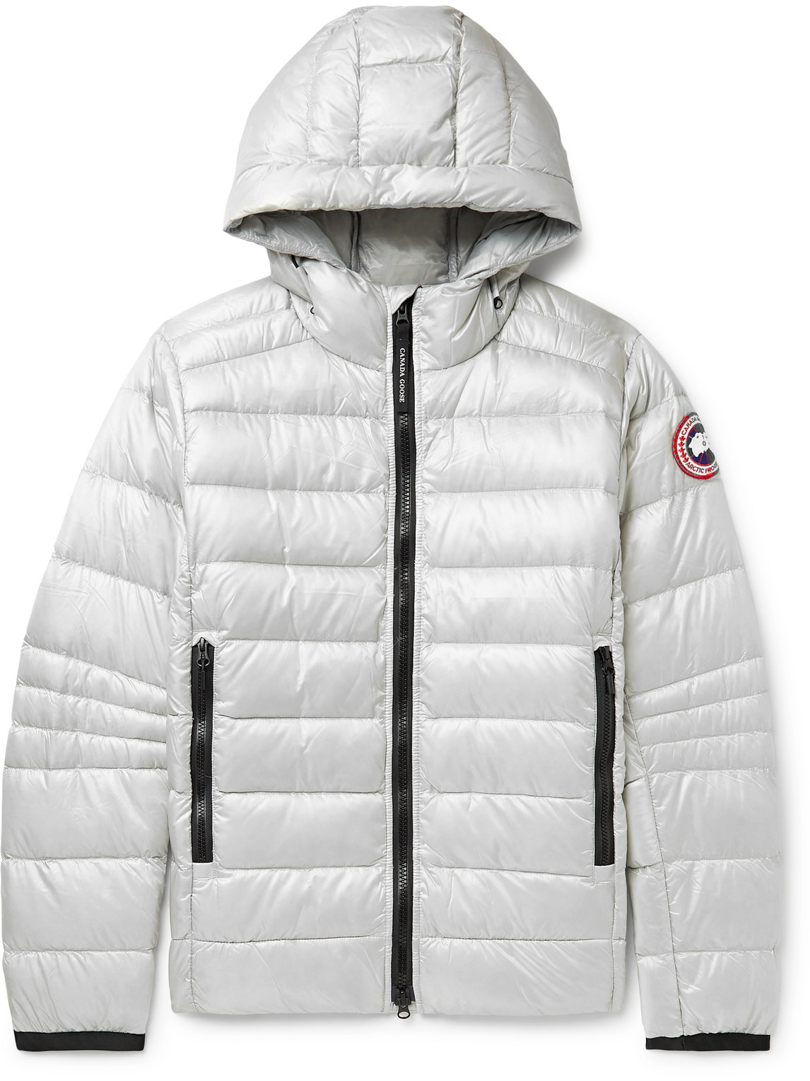 Shop Canada Goose Crofton Slim-fit Recycled Nylon-ripstop Hooded Down Jacket In Silver