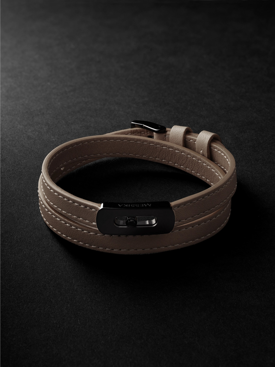Messika My Move Titanium, Leather And Diamond Bracelet In Brown