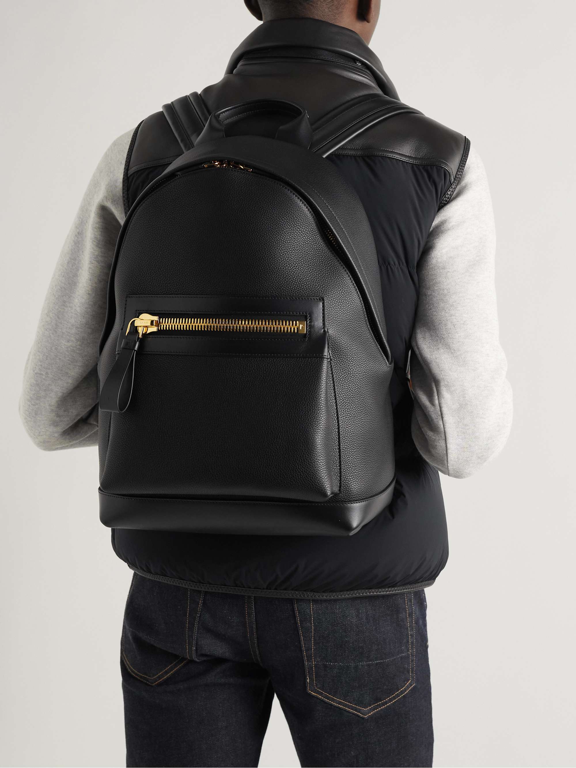 TOM FORD Buckley Pebble-Grain Leather Backpack for Men | MR PORTER