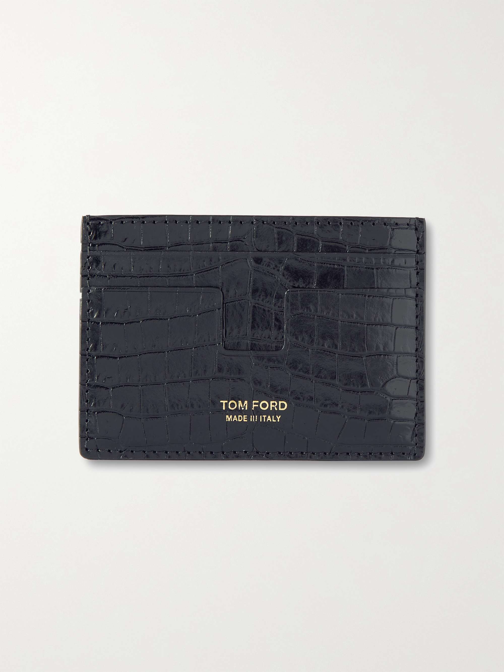 Black Croc-Effect Leather Cardholder with Money Clip | TOM FORD | MR PORTER