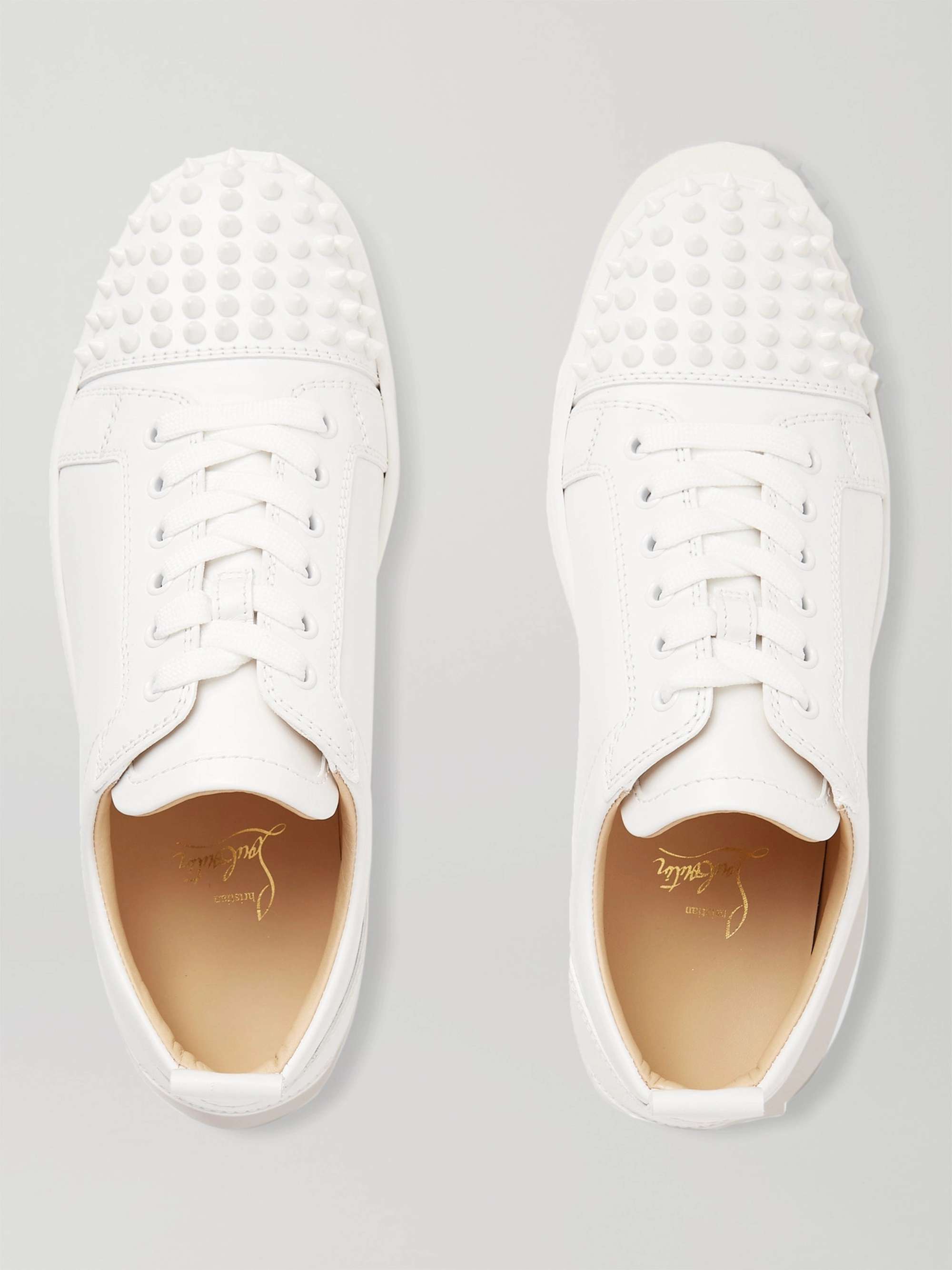 CHRISTIAN LOUBOUTIN Louis Junior Spikes Cap-Toe Leather Sneakers | MR PORTER