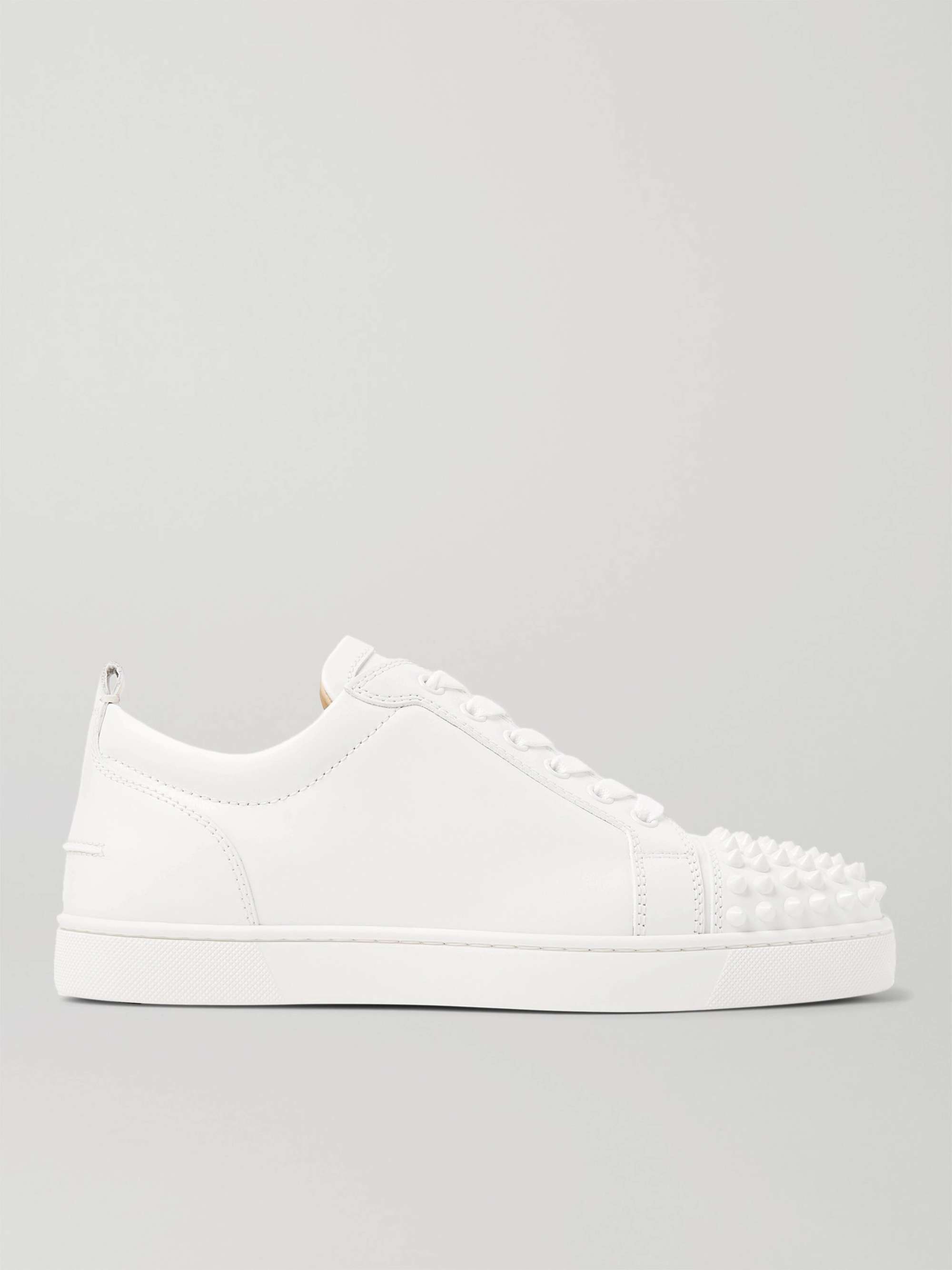 CHRISTIAN LOUBOUTIN Louis Junior Spikes Cap-Toe Suede Sneakers for