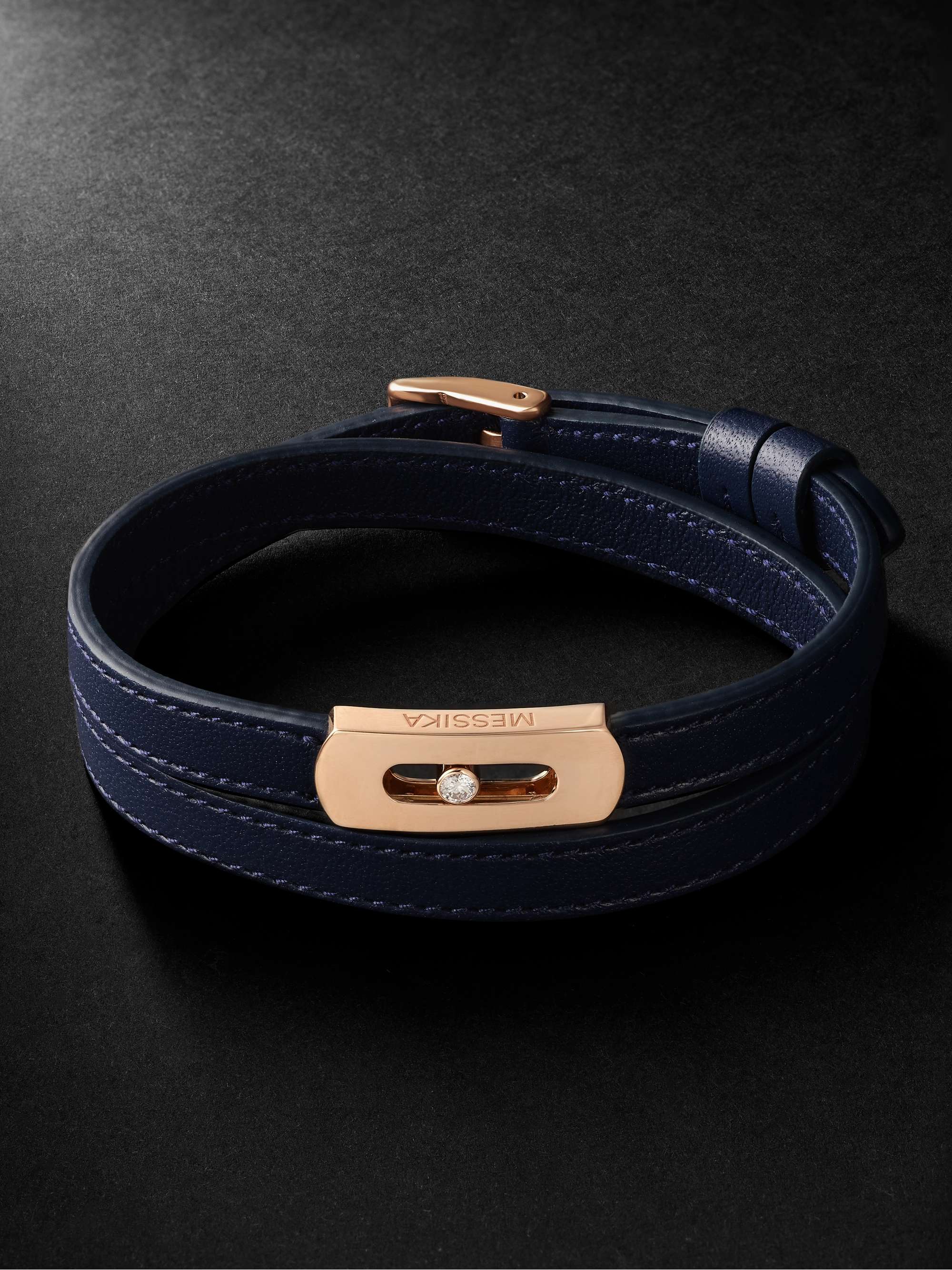 MESSIKA My Move Rose Gold, Diamond and Leather Bracelet for Men | MR PORTER