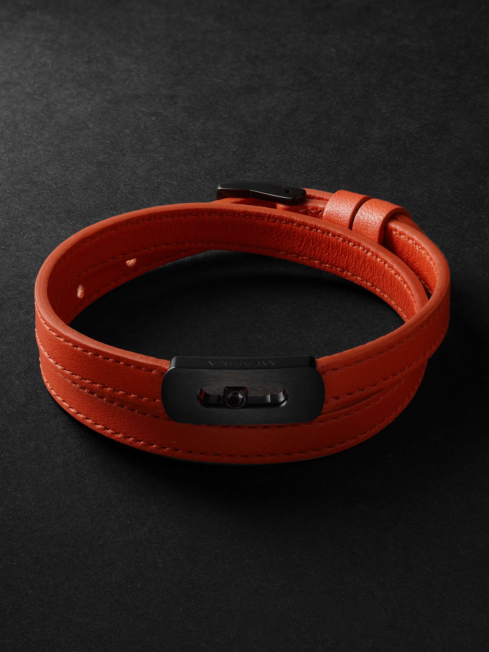 NEW Leo Interchangeable & Reversible Bracelet - Orange Leather