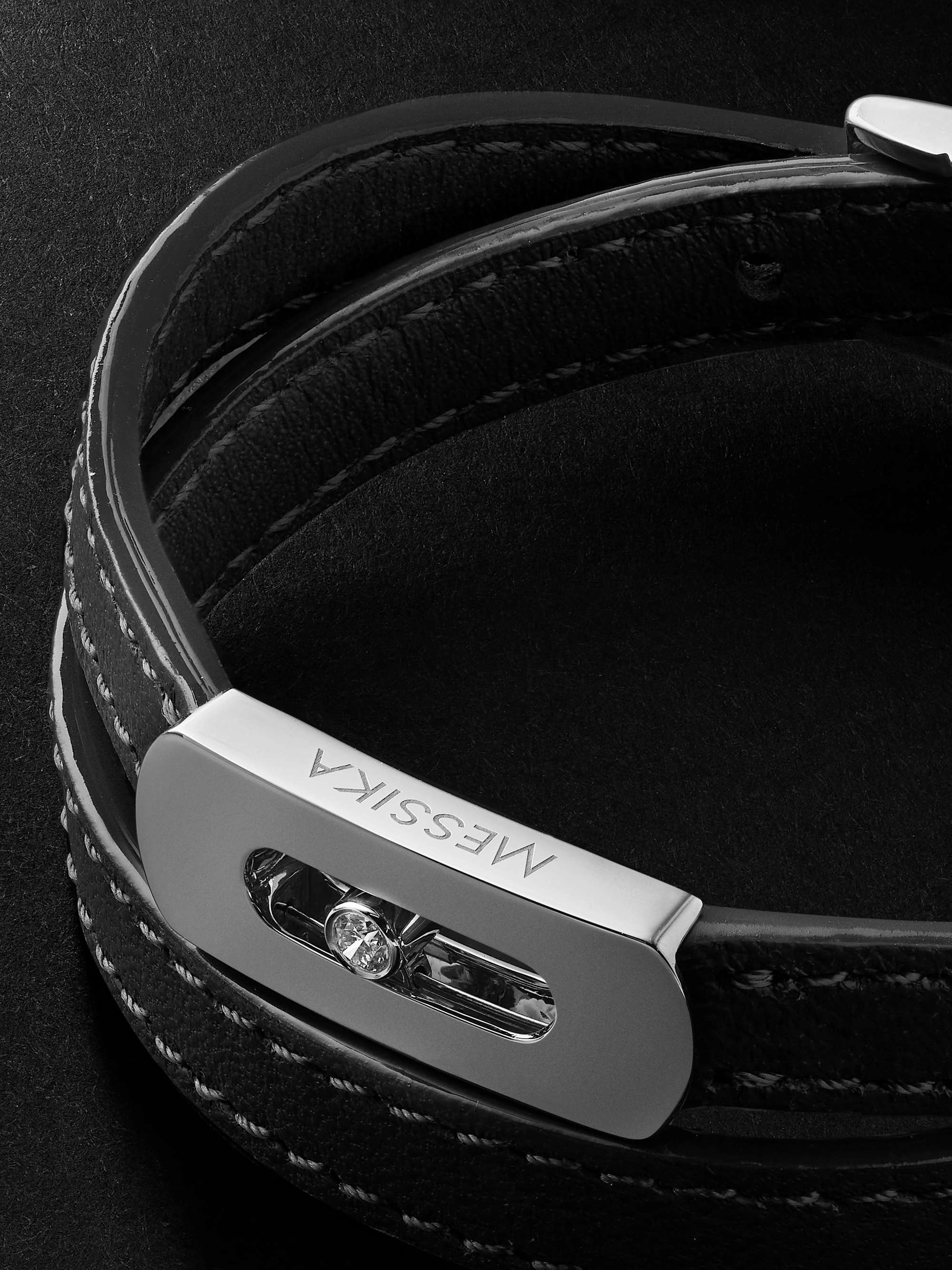 MESSIKA My Move White Gold, Diamond and Leather Bracelet for Men | MR PORTER