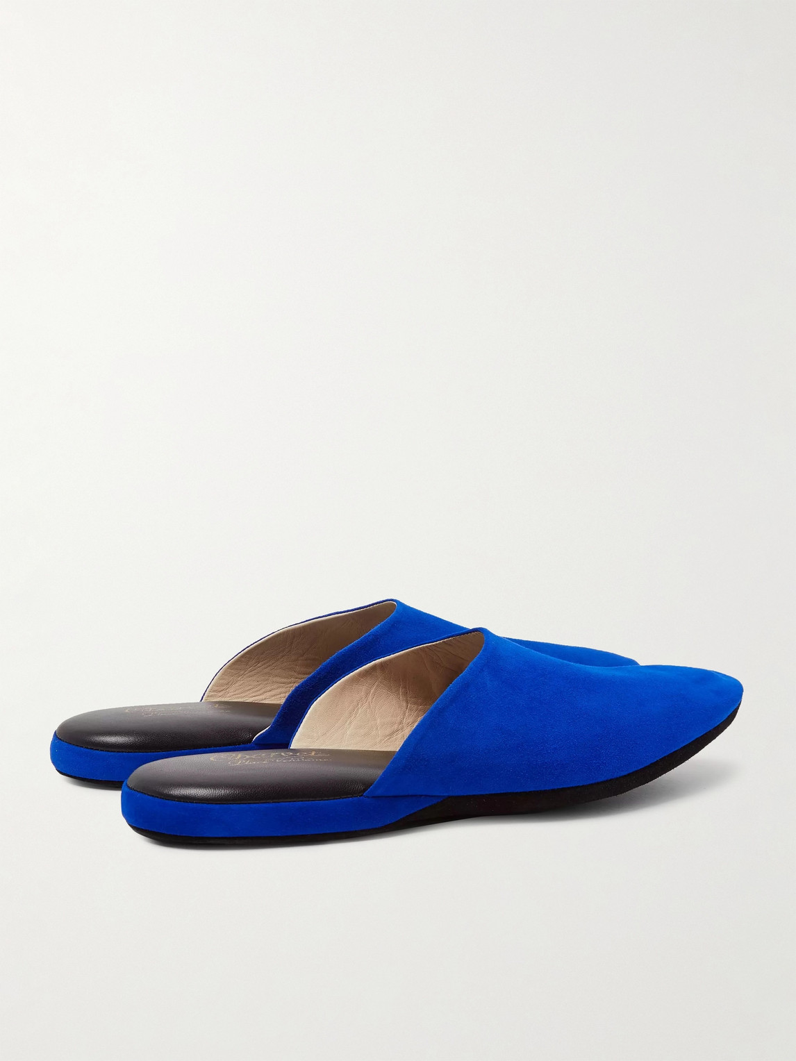 Shop Charvet Suede Slippers In Blue