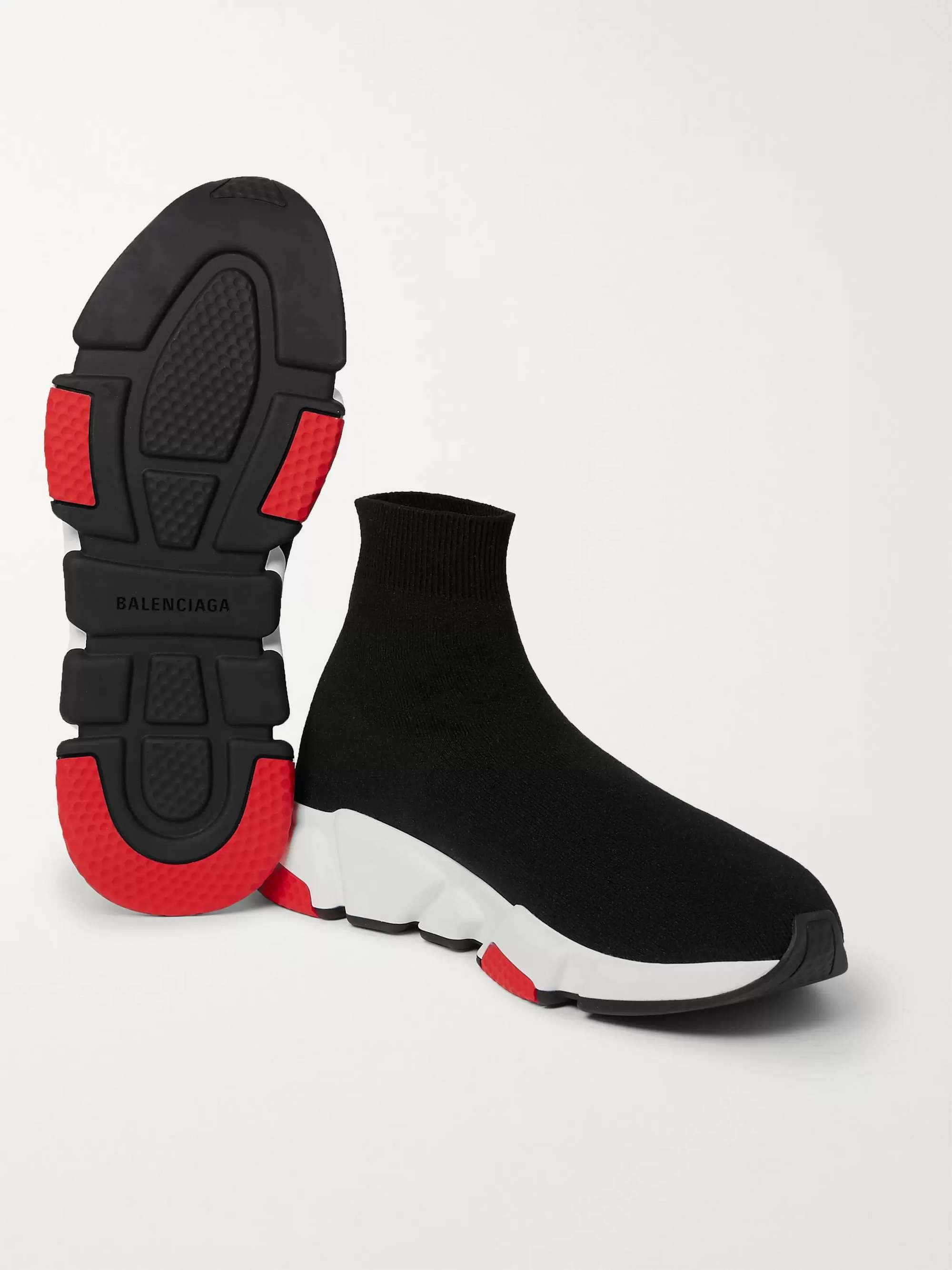 BALENCIAGA Speed Sock Stretch-Knit Slip-On Sneakers Men | MR PORTER