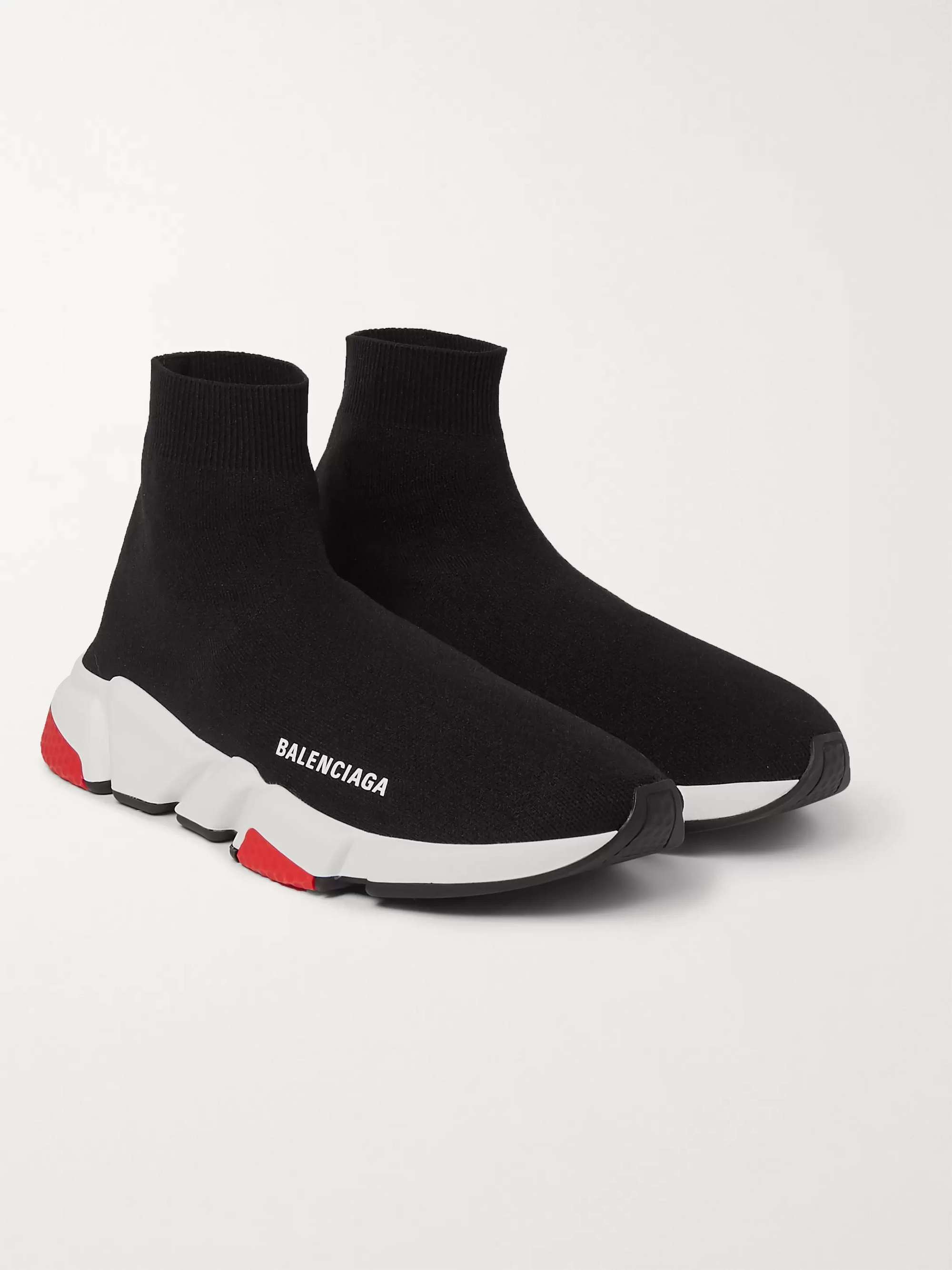 BALENCIAGA Speed Sock Stretch-Knit Slip-On Sneakers | MR PORTER