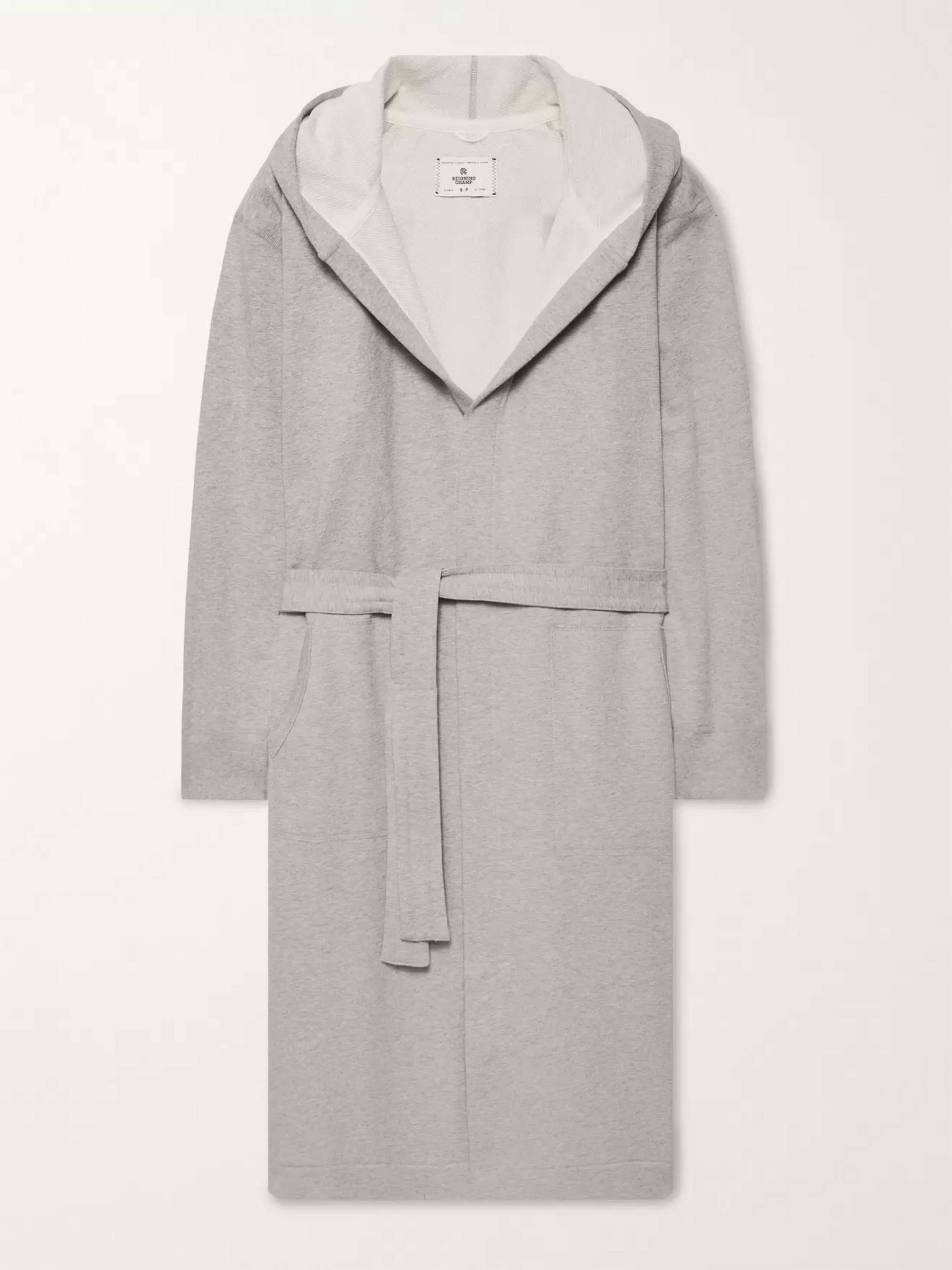 REIGNING CHAMP Mélange Loopback Cotton-Jersey Hooded Robe | MR PORTER