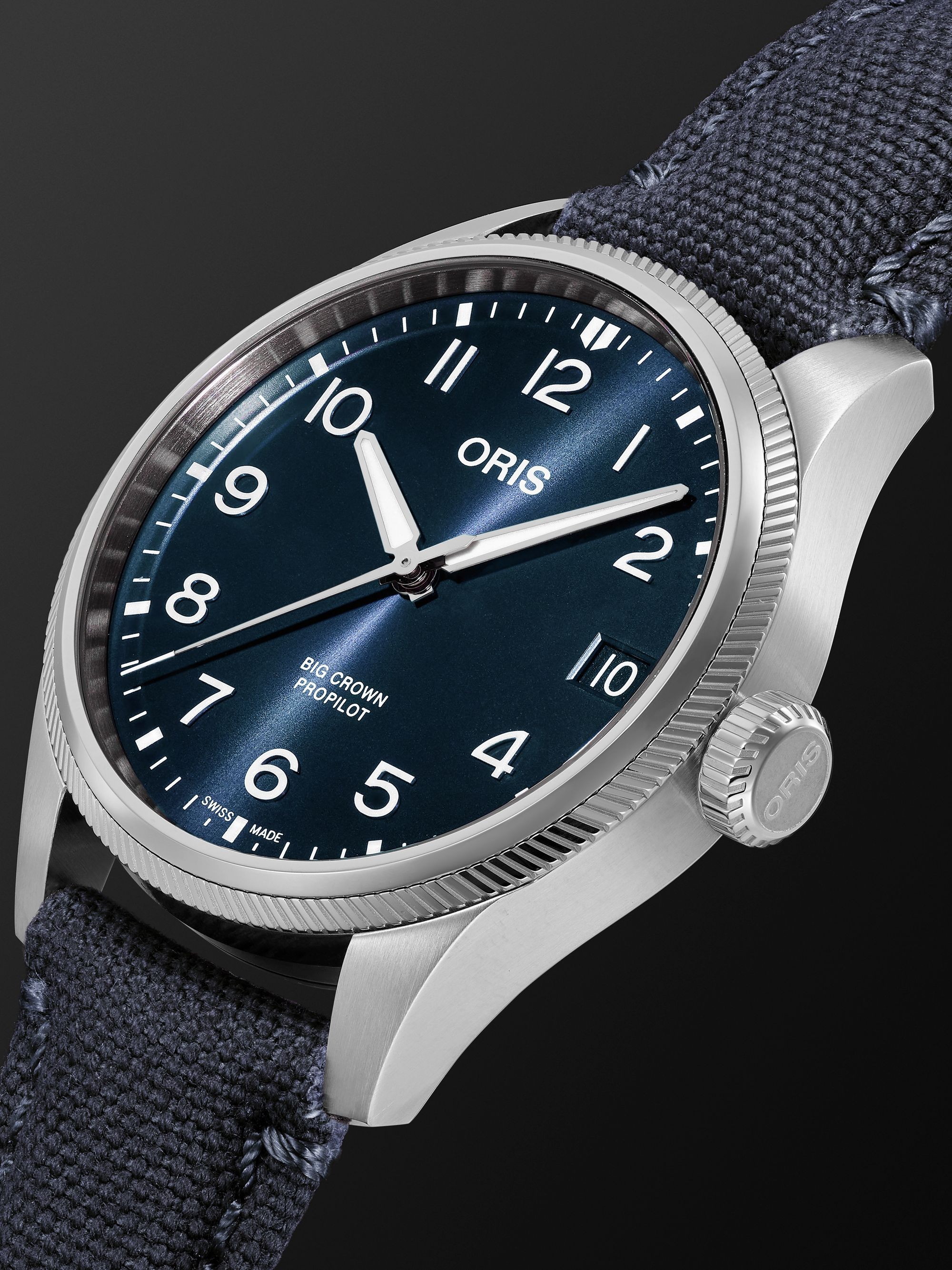 ORIS Big Crown ProPilot Big Date Automatic 41mm Stainless Steel and Canvas Watch, Ref. No. 01 751 7761 4065-07 3 20 05LC