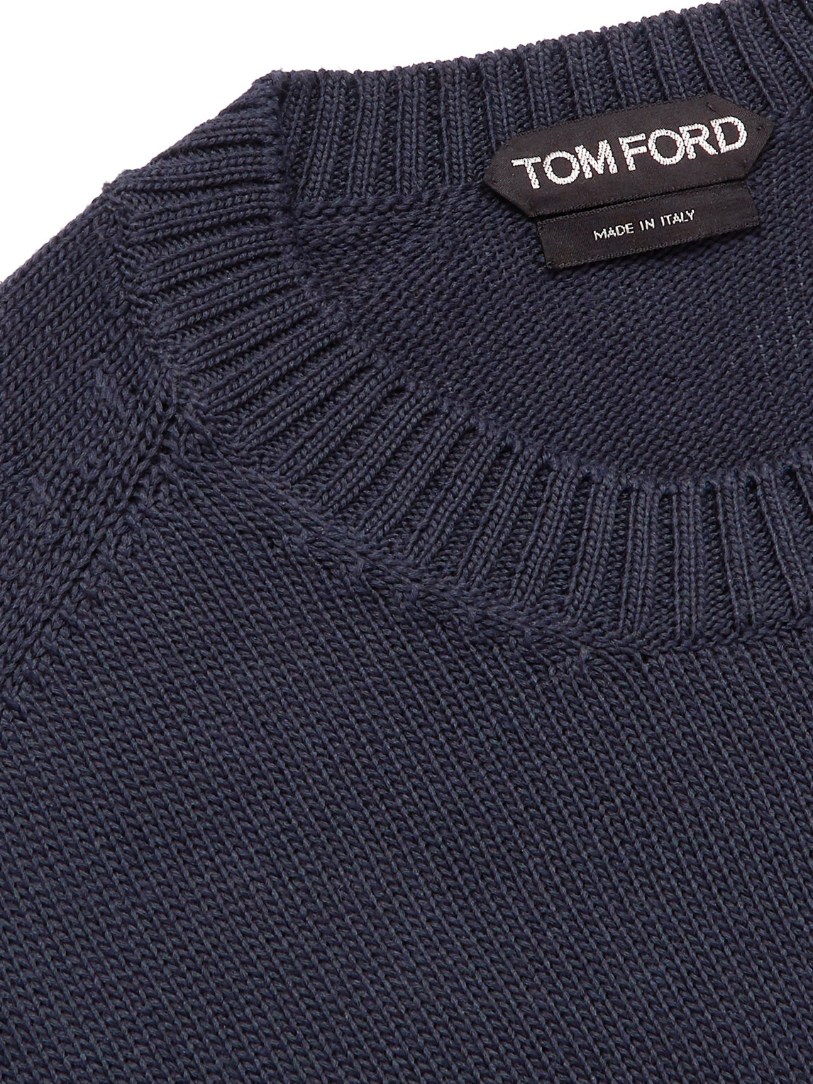 Shop Tom Ford Cotton And Silk-blend Sweater In Blue