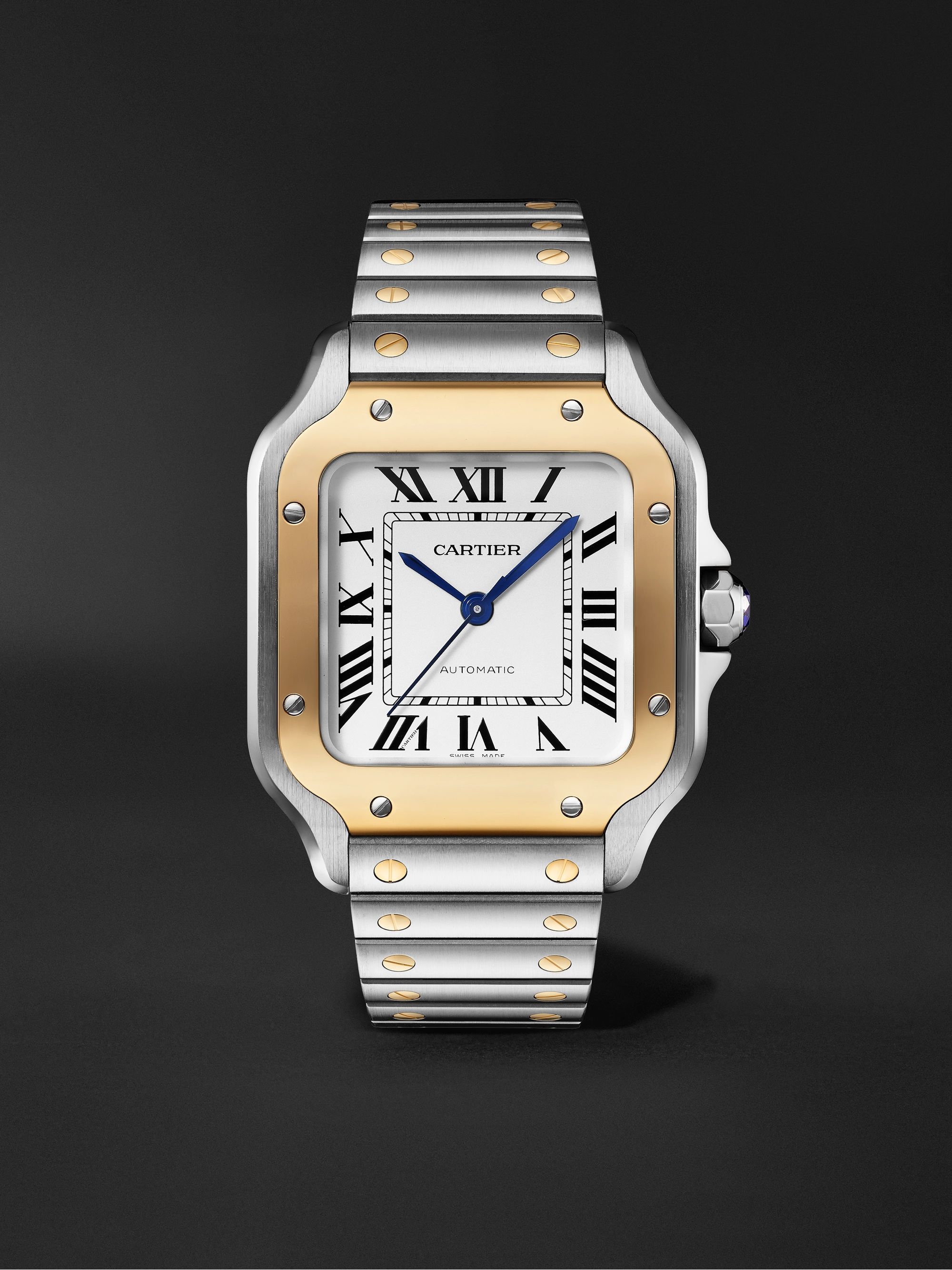 CARTIER Santos de Cartier Automatic 35.1mm Interchangeable 18-Karat Gold,  Stainless Steel and Leather Watch, Ref. No. W2SA0016 for Men | MR PORTER