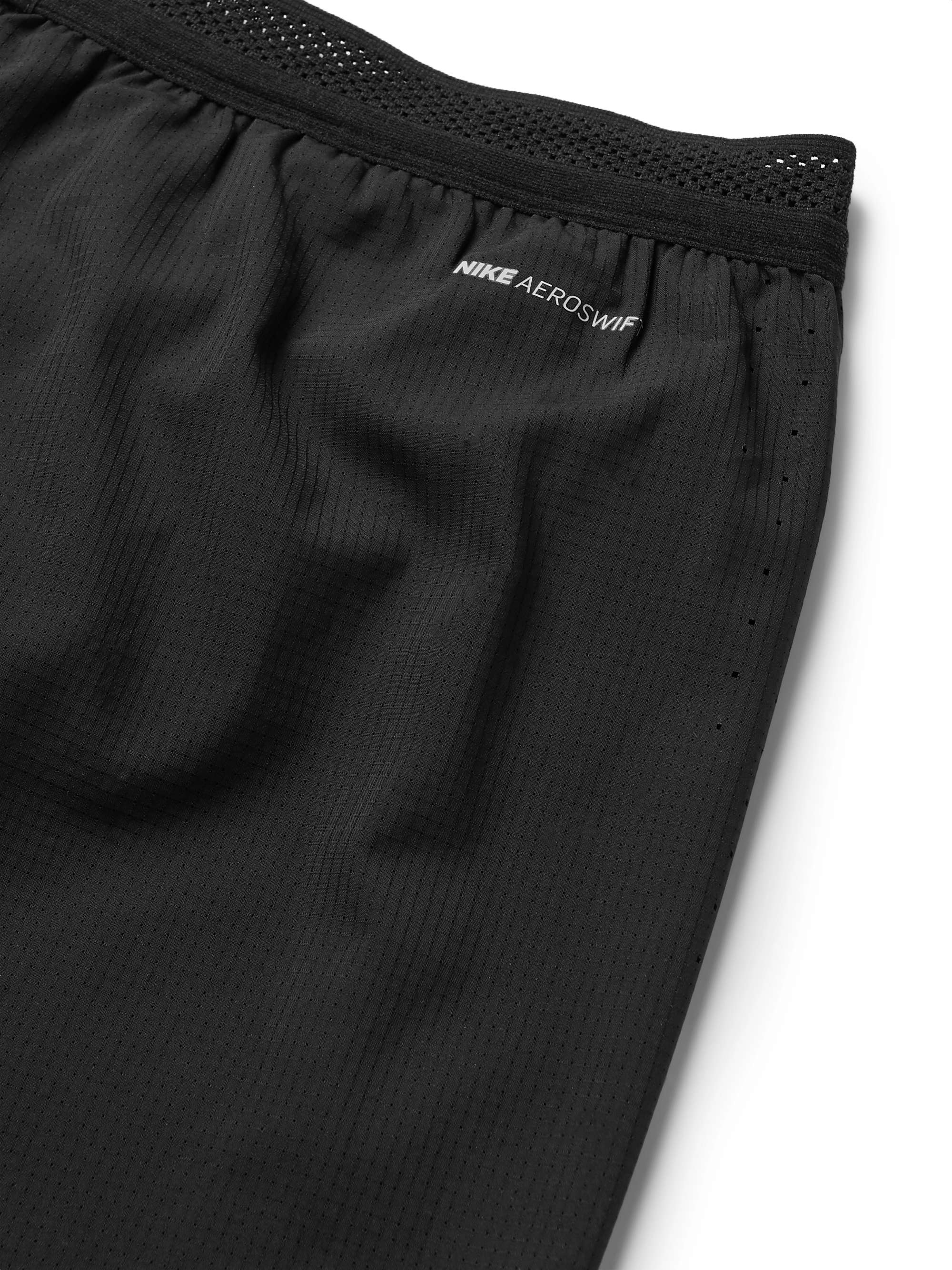 NIKE RUNNING AeroSwift Logo-Print Perforated Shell Running Shorts for ...