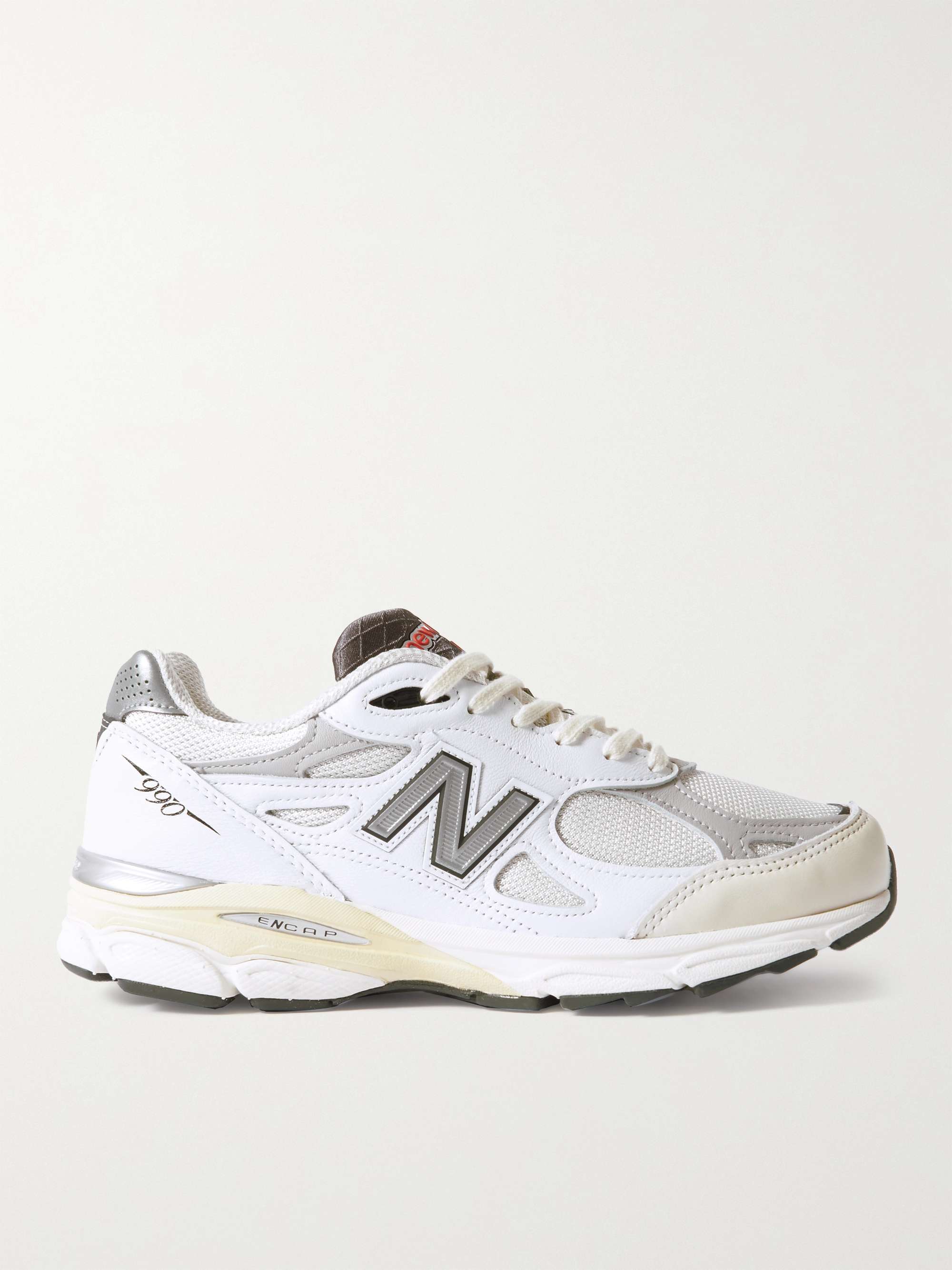 NEW BALANCE 990 Leather and Mesh Sneakers for Men | MR PORTER