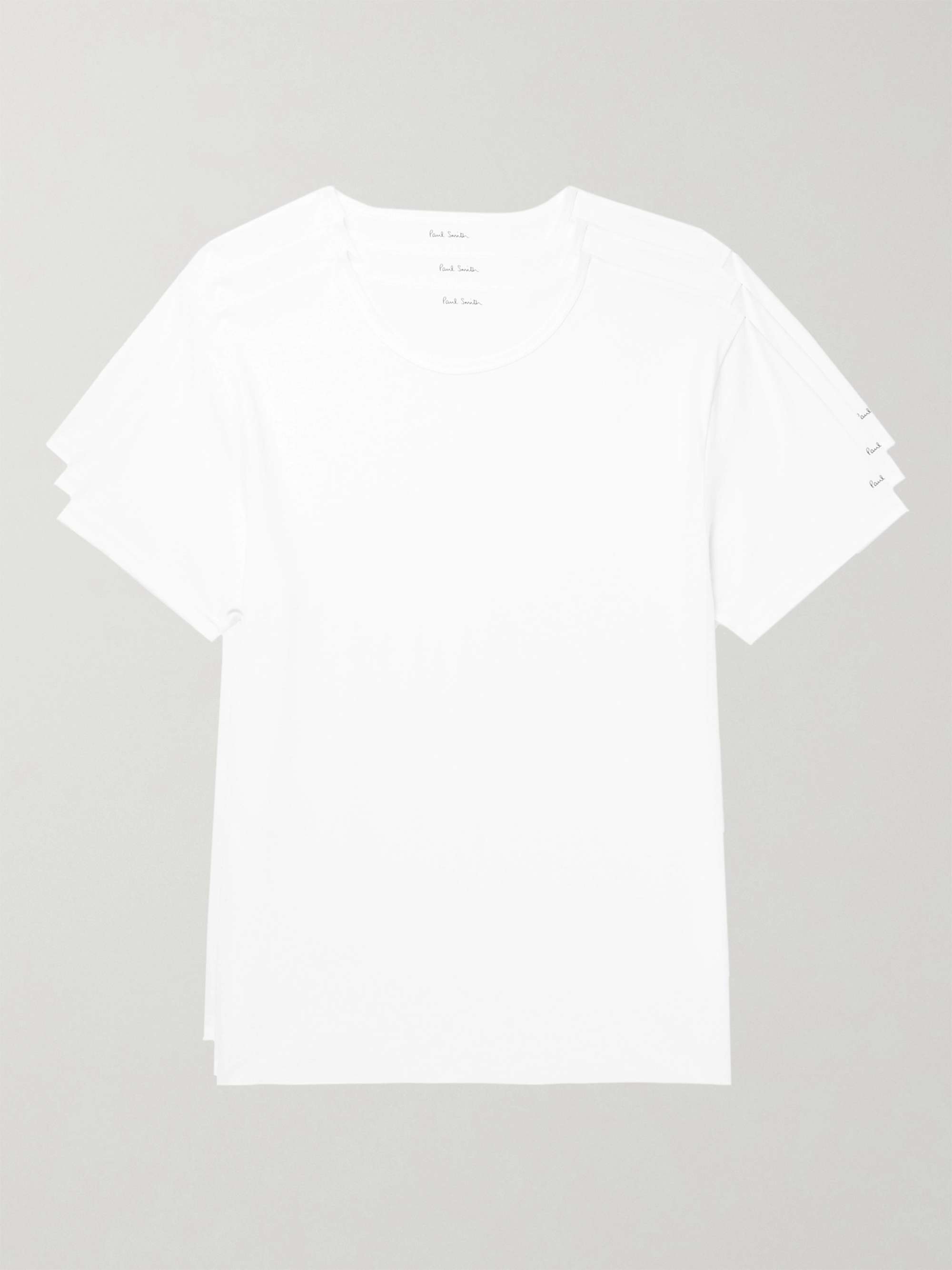 White Three-Pack Slim-Fit Cotton-Jersey T-Shirts | PAUL SMITH | MR PORTER