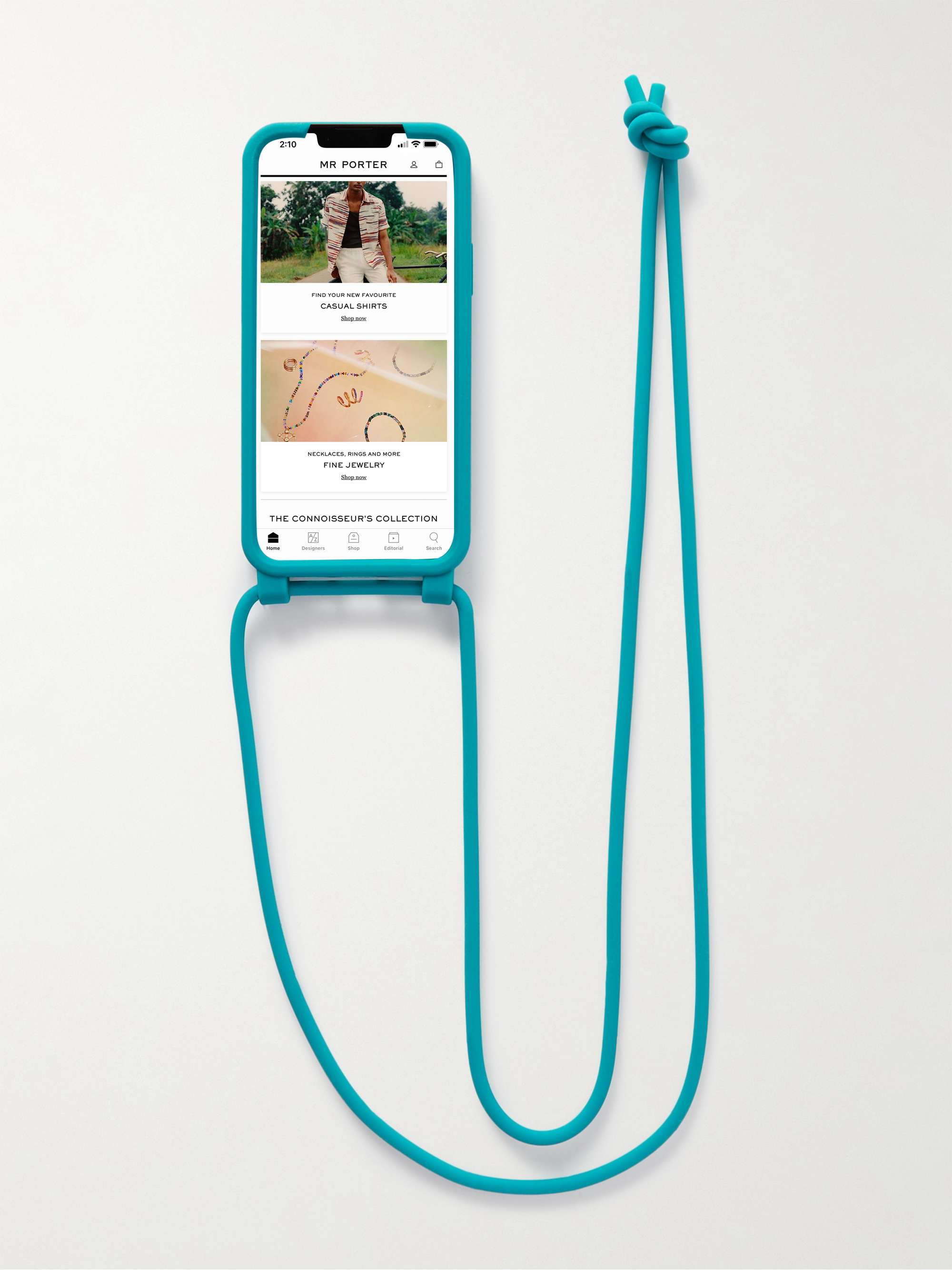 Turquoise Rubber iPhone 12 Pro Case with Lanyard | BOTTEGA VENETA | MR  PORTER