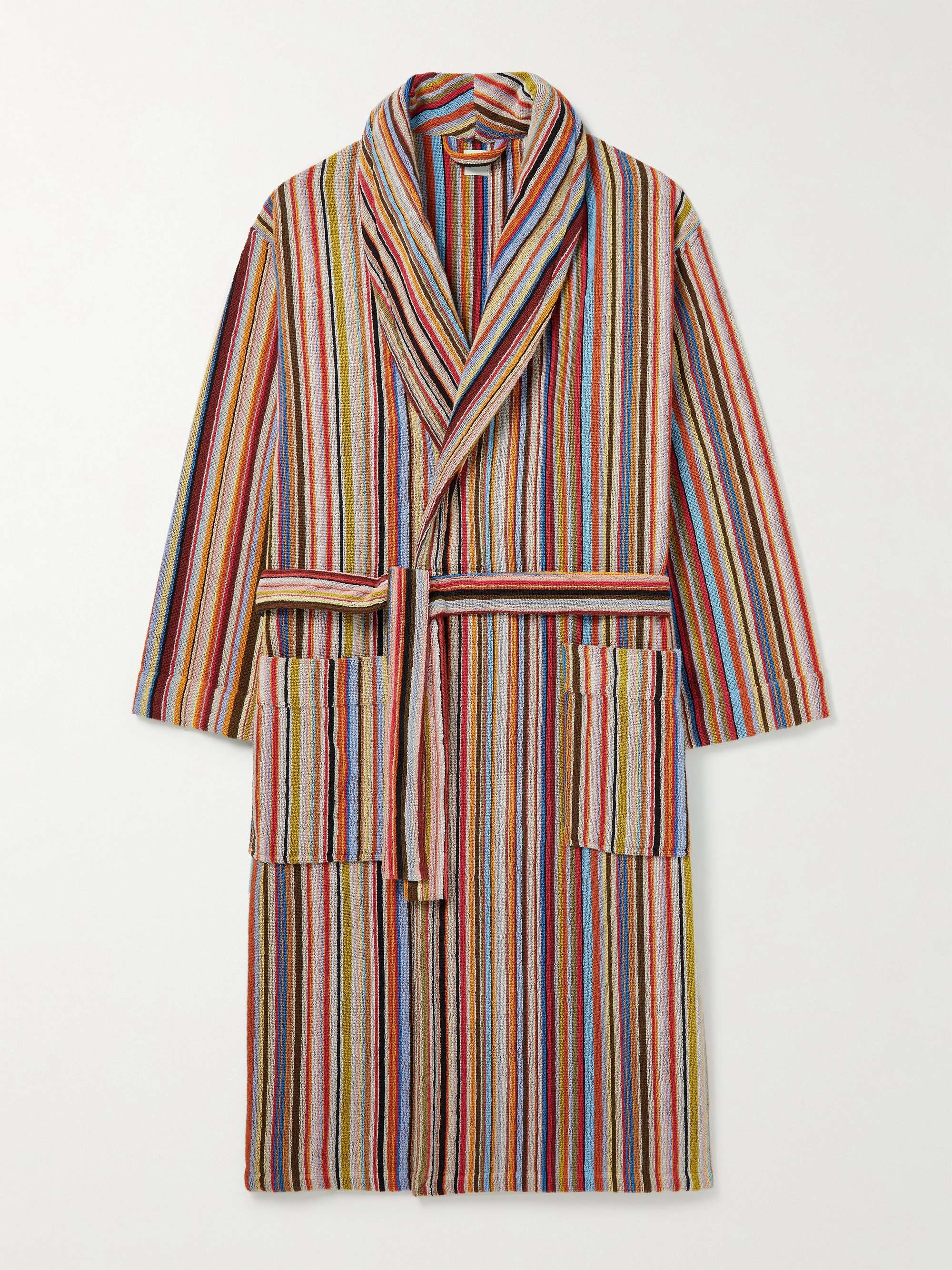PAUL SMITH Striped Cotton-Terry Hooded Robe | MR PORTER