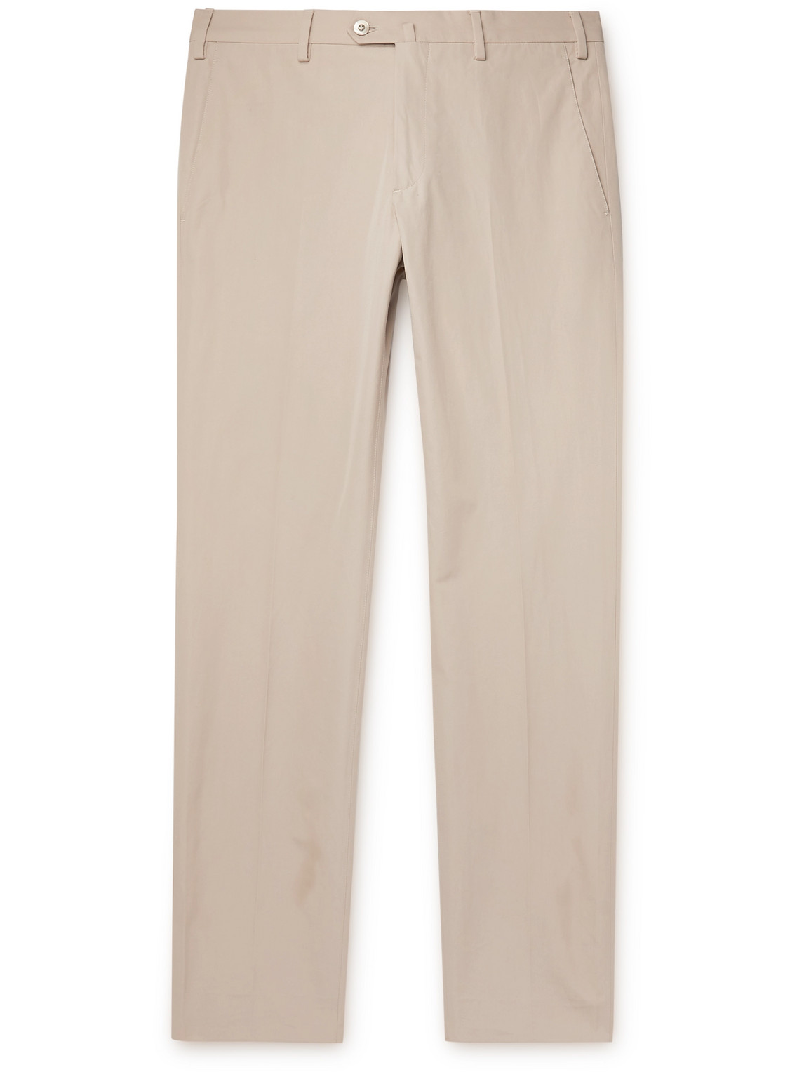 Loro Piana Slim-fit Cotton-blend Poplin Trousers In Neutrals