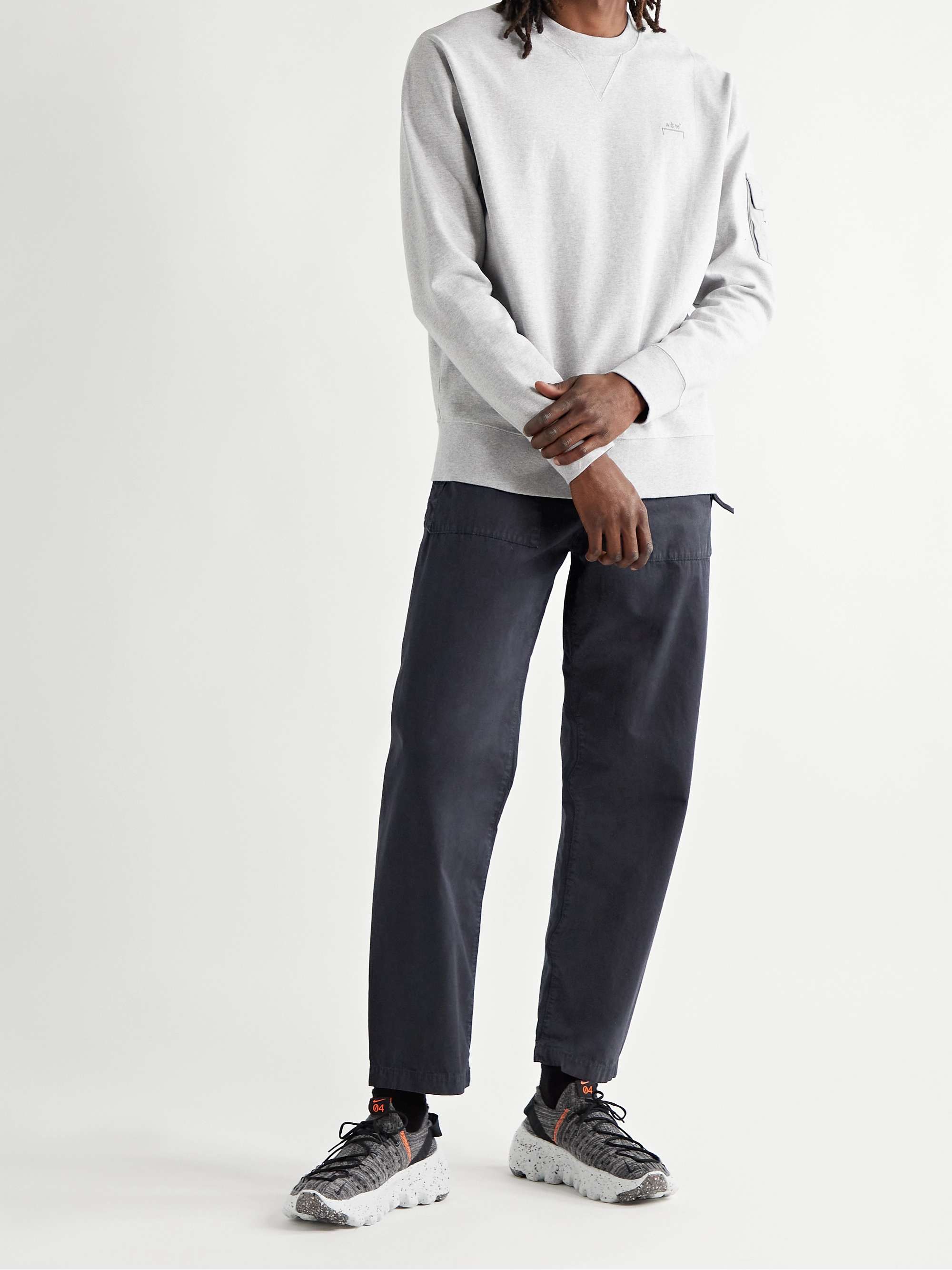 STONE ISLAND Logo-Appliquéd Garment-Dyed Brushed-Cotton Trousers for ...